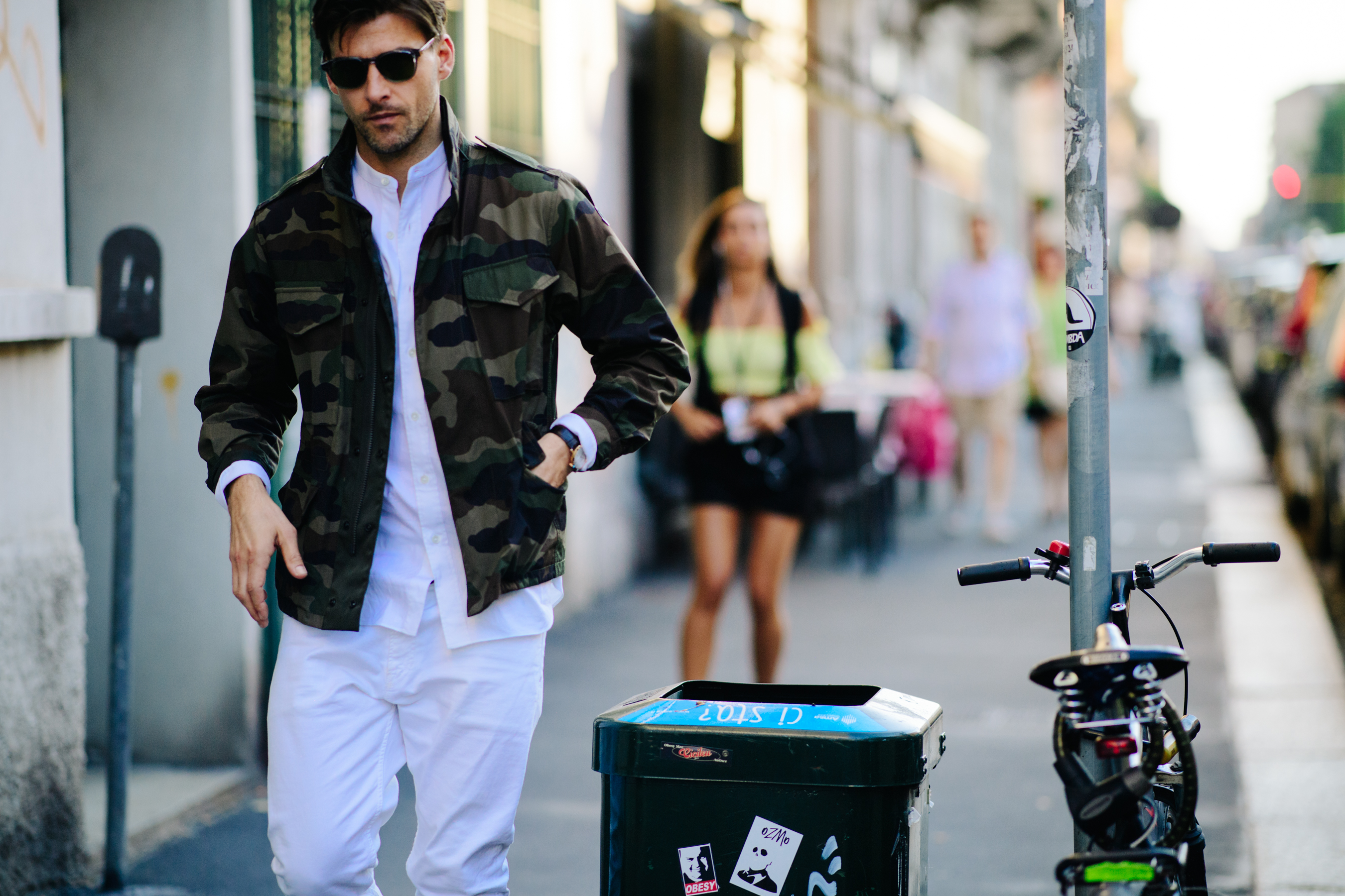 Man wearing a camouflage jacket
