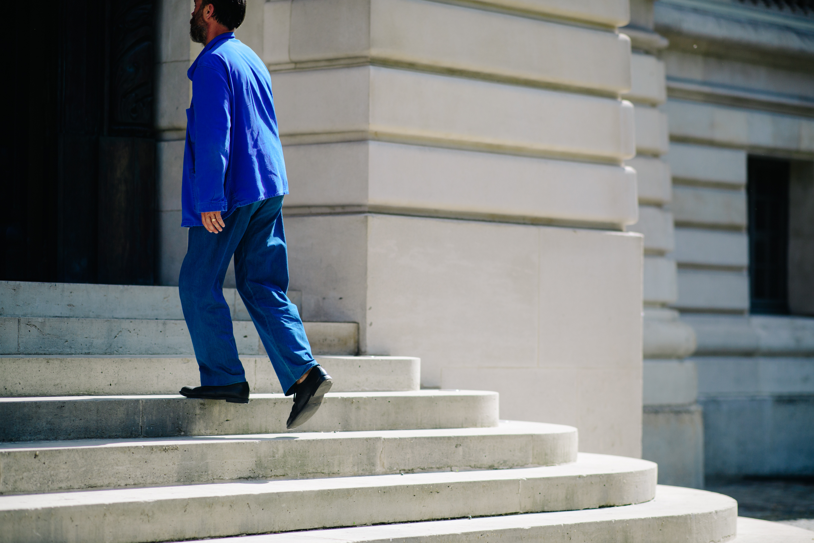 Man wearing a blue suit