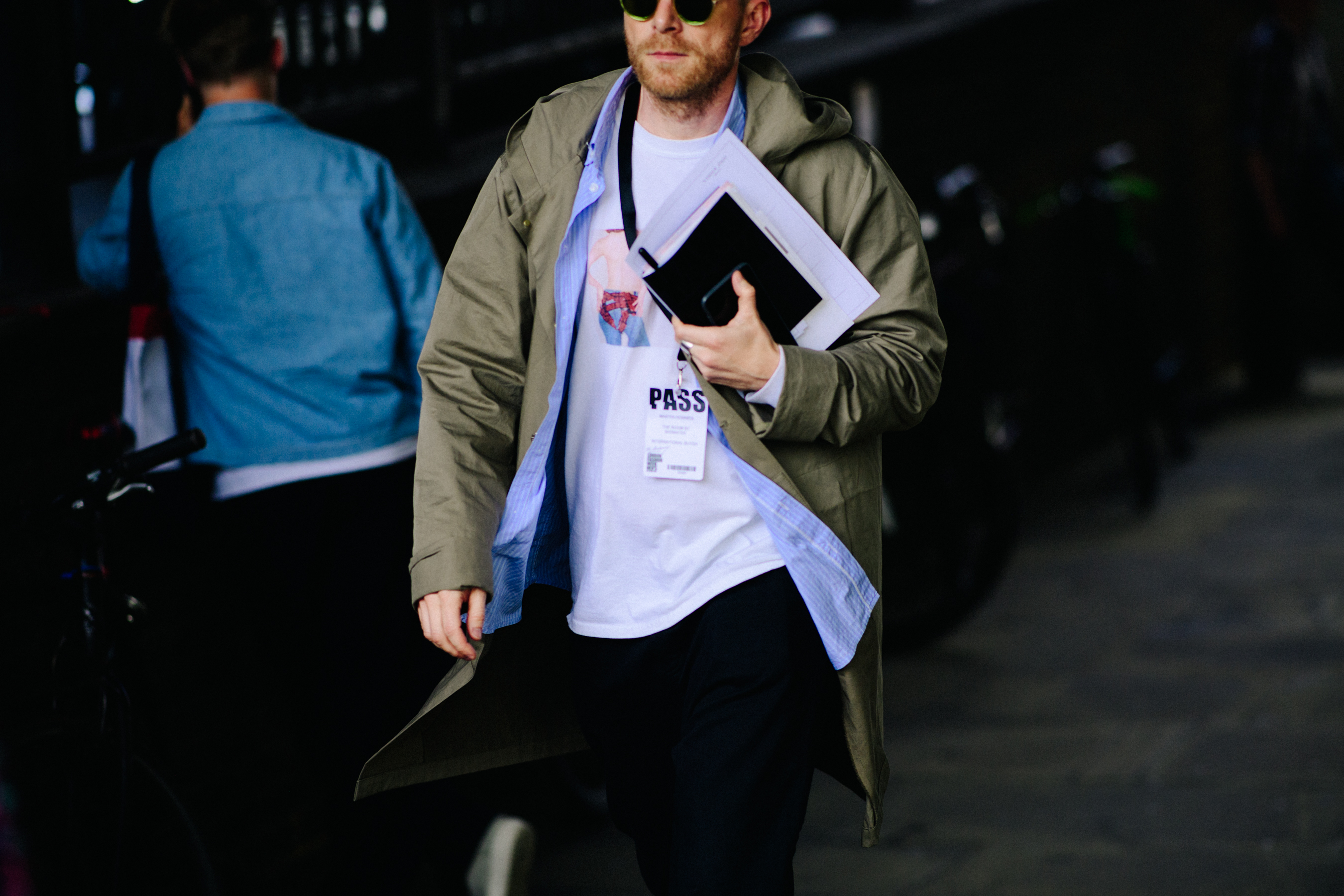 Buyer wearing beige trench coat