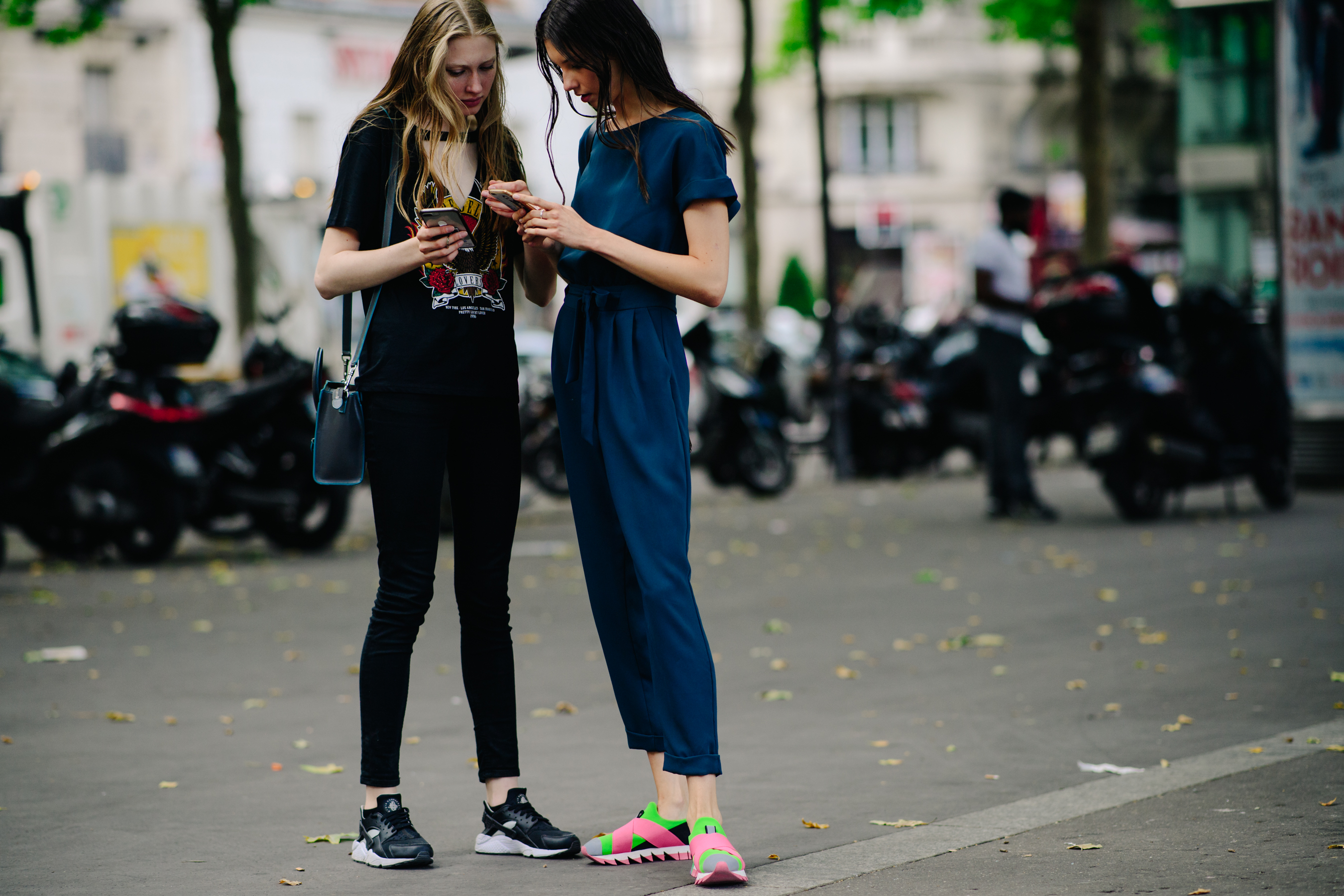 Russian female models wearing sneakers