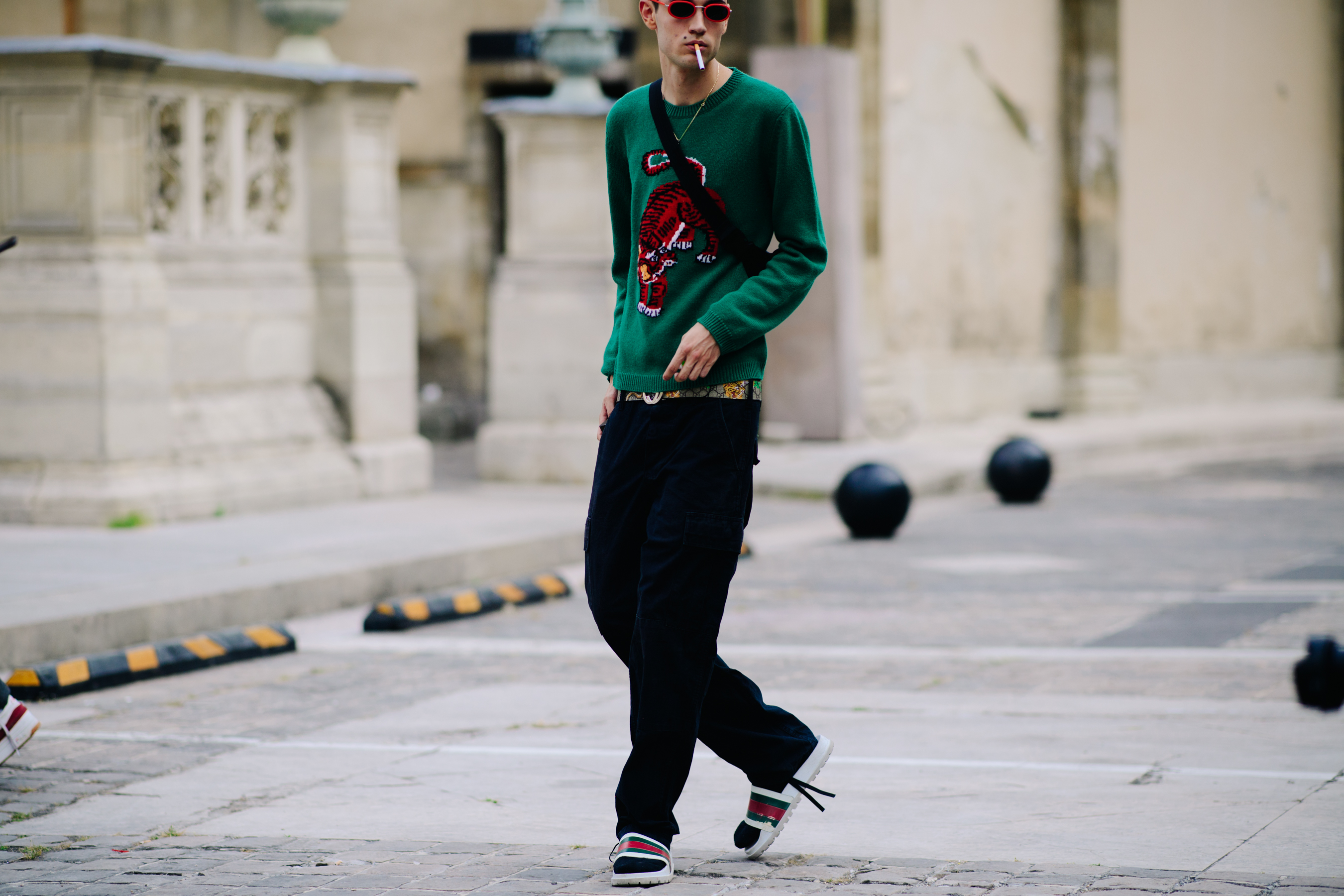 Male model wearing Gucci