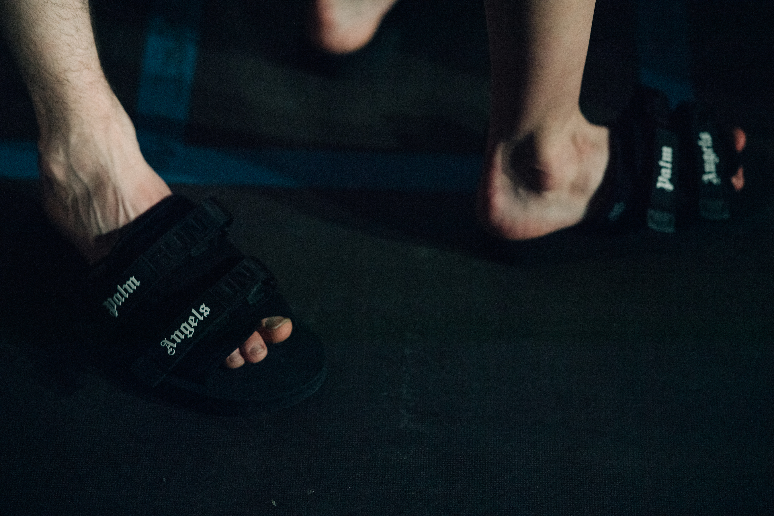 Detail of Palm Angels black sandals