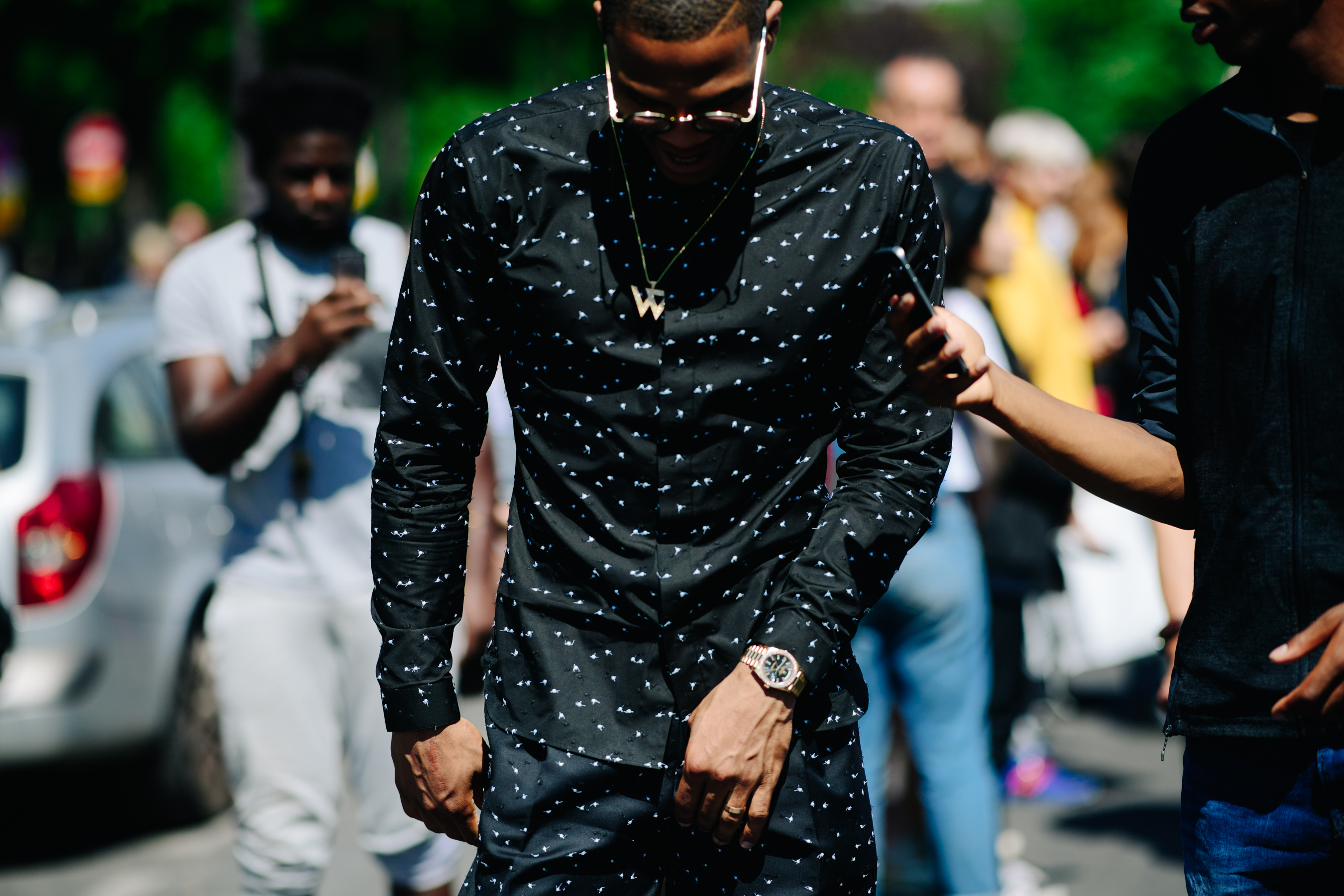 Man wearing a black shirt
