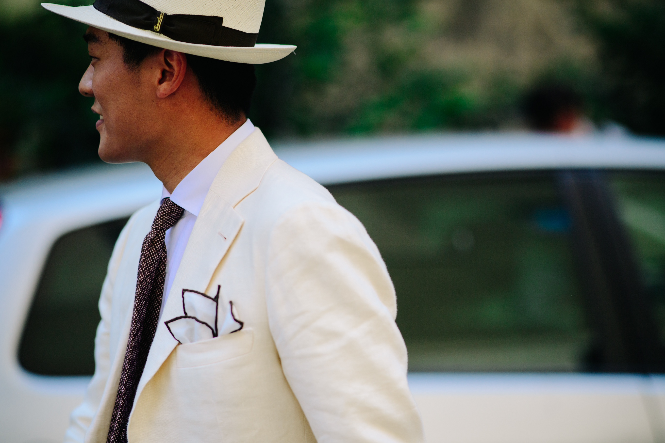 Korean man wearing a Borsalino hat