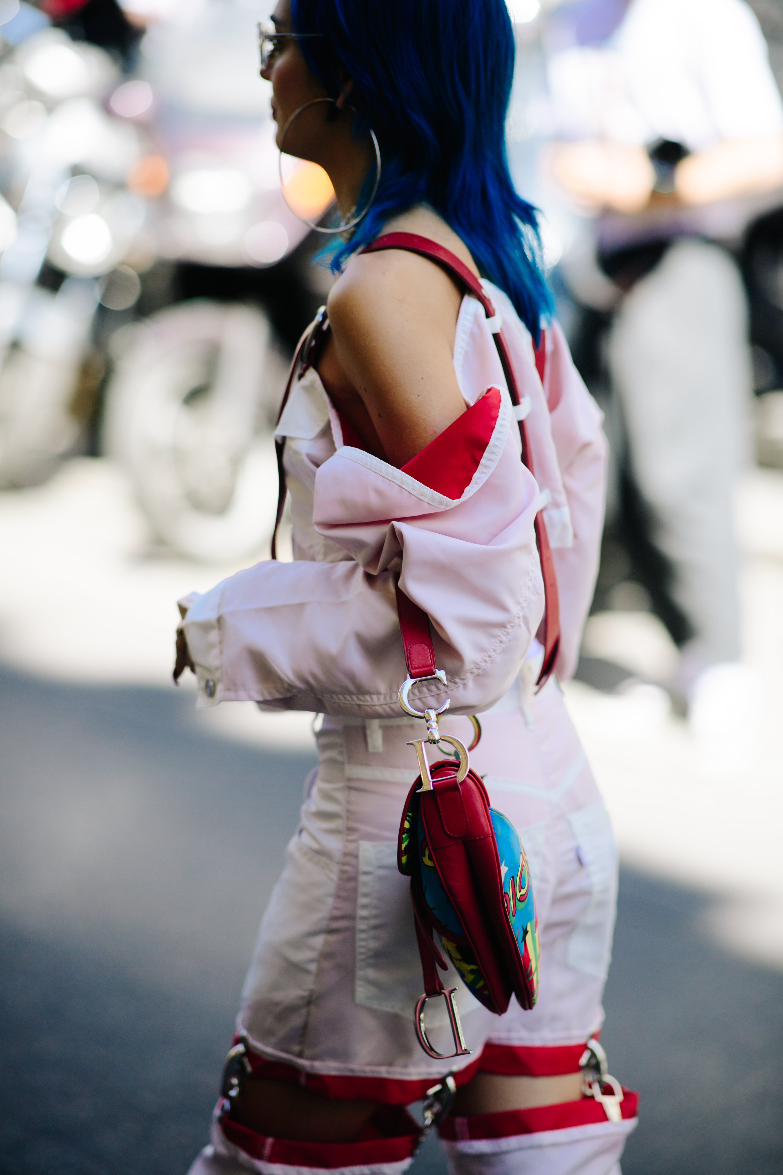 Woman wearing a deconstructed outfit