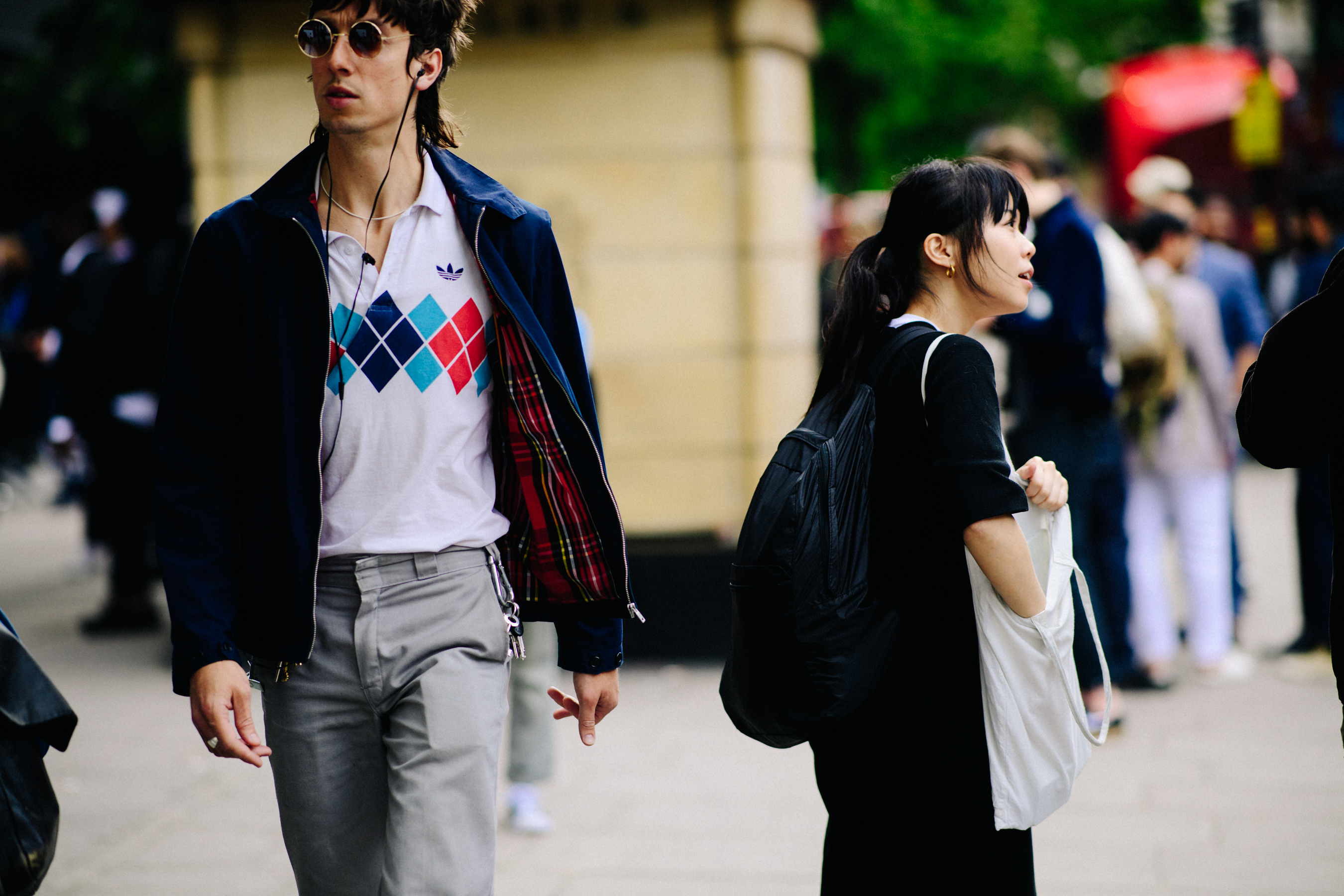 Man wearing tartan lined bomber