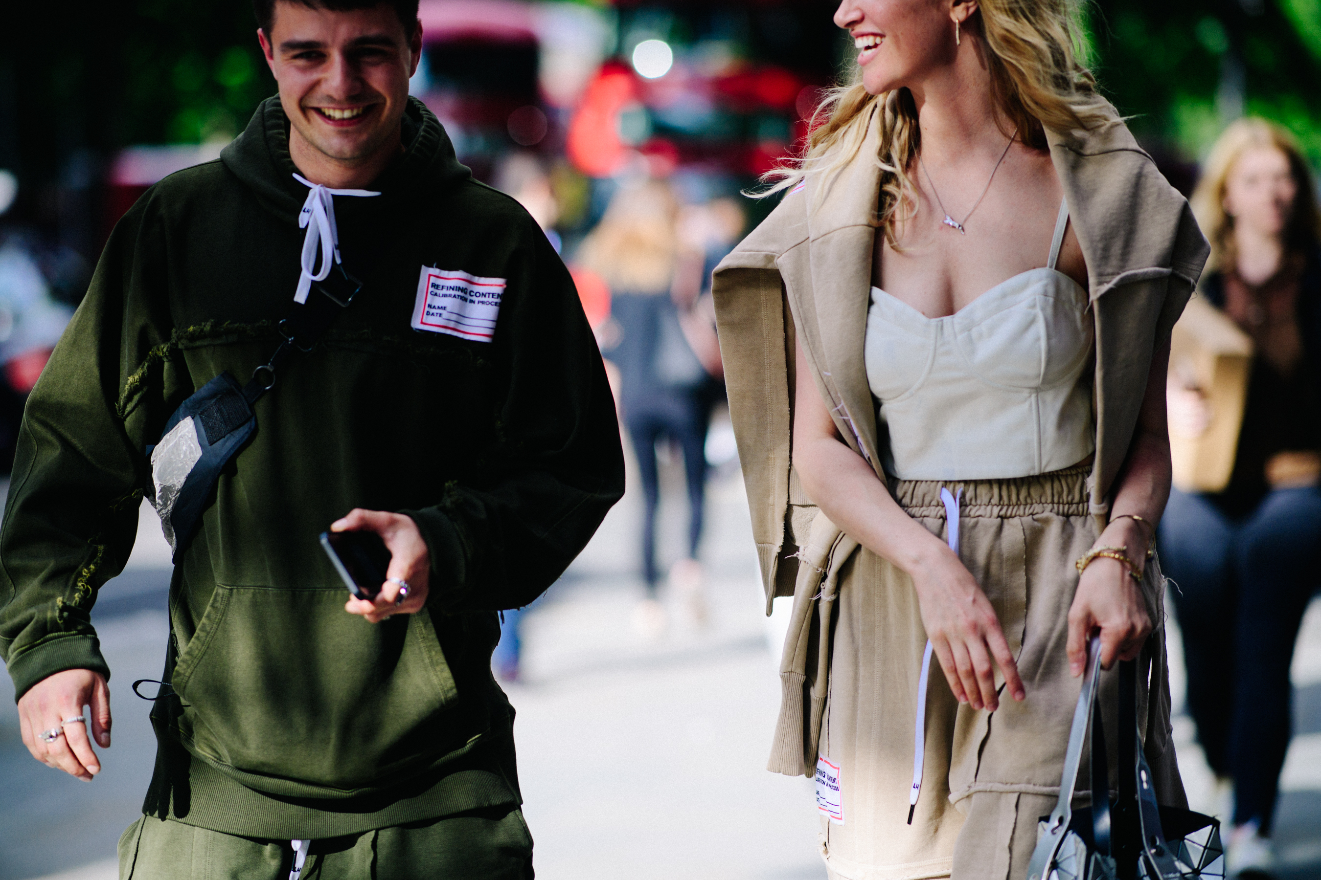 Man and woman wearing Liam Hodges