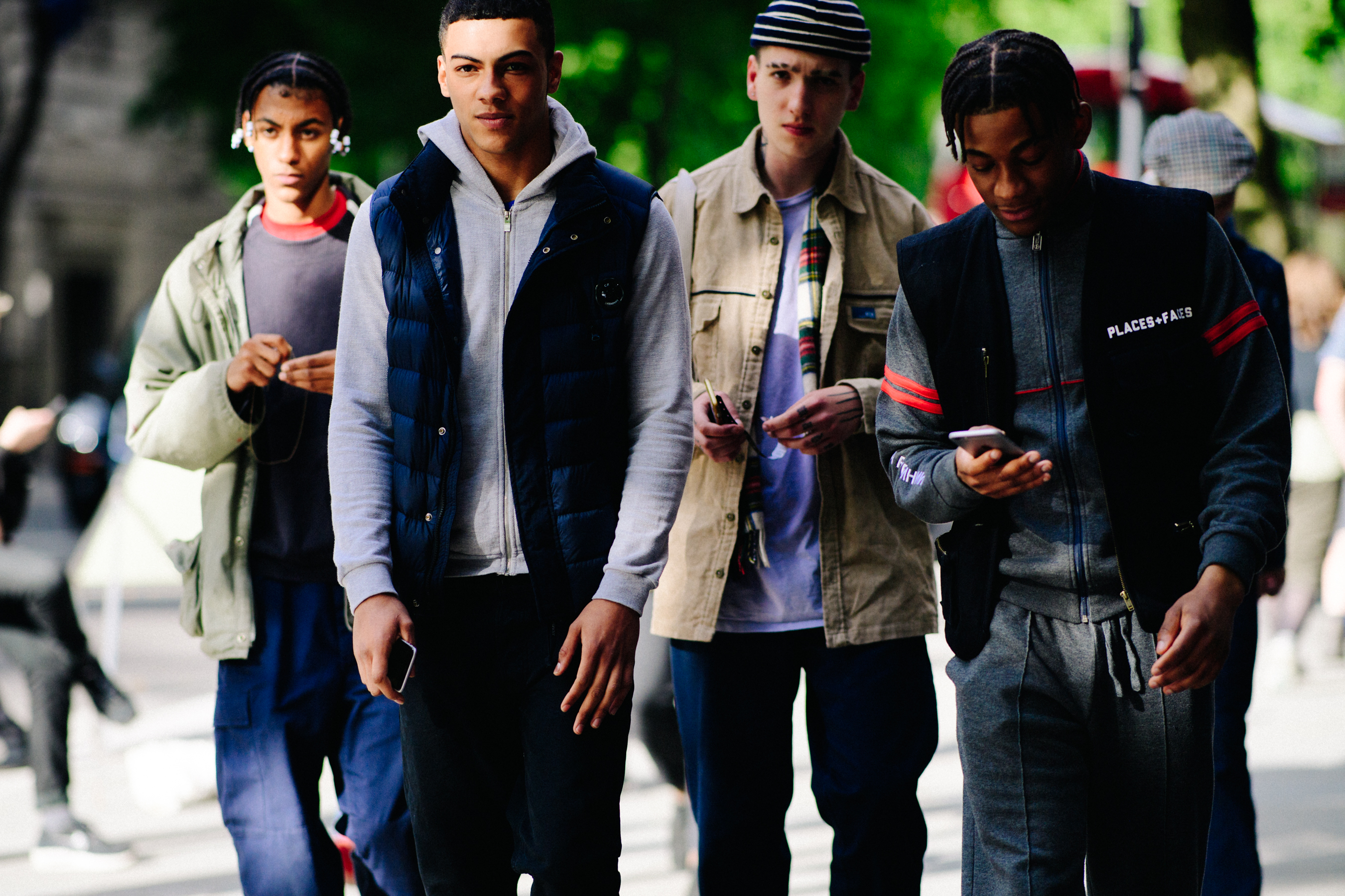 Group of male models after a show