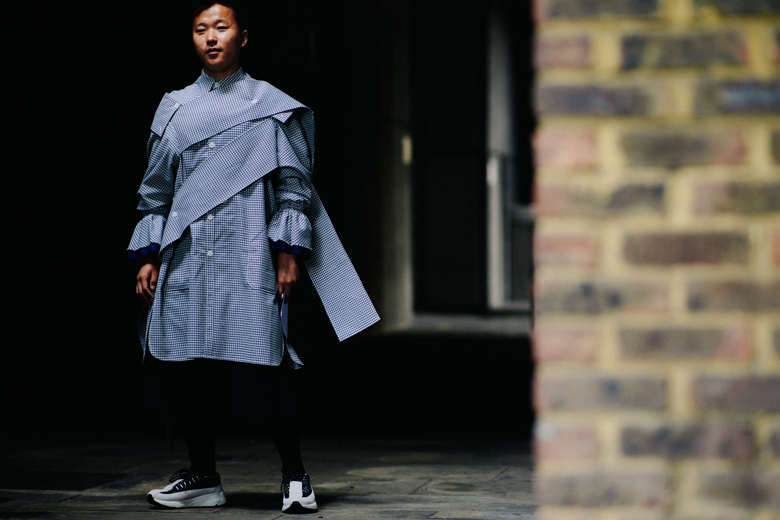 Man wearing oversized shirt