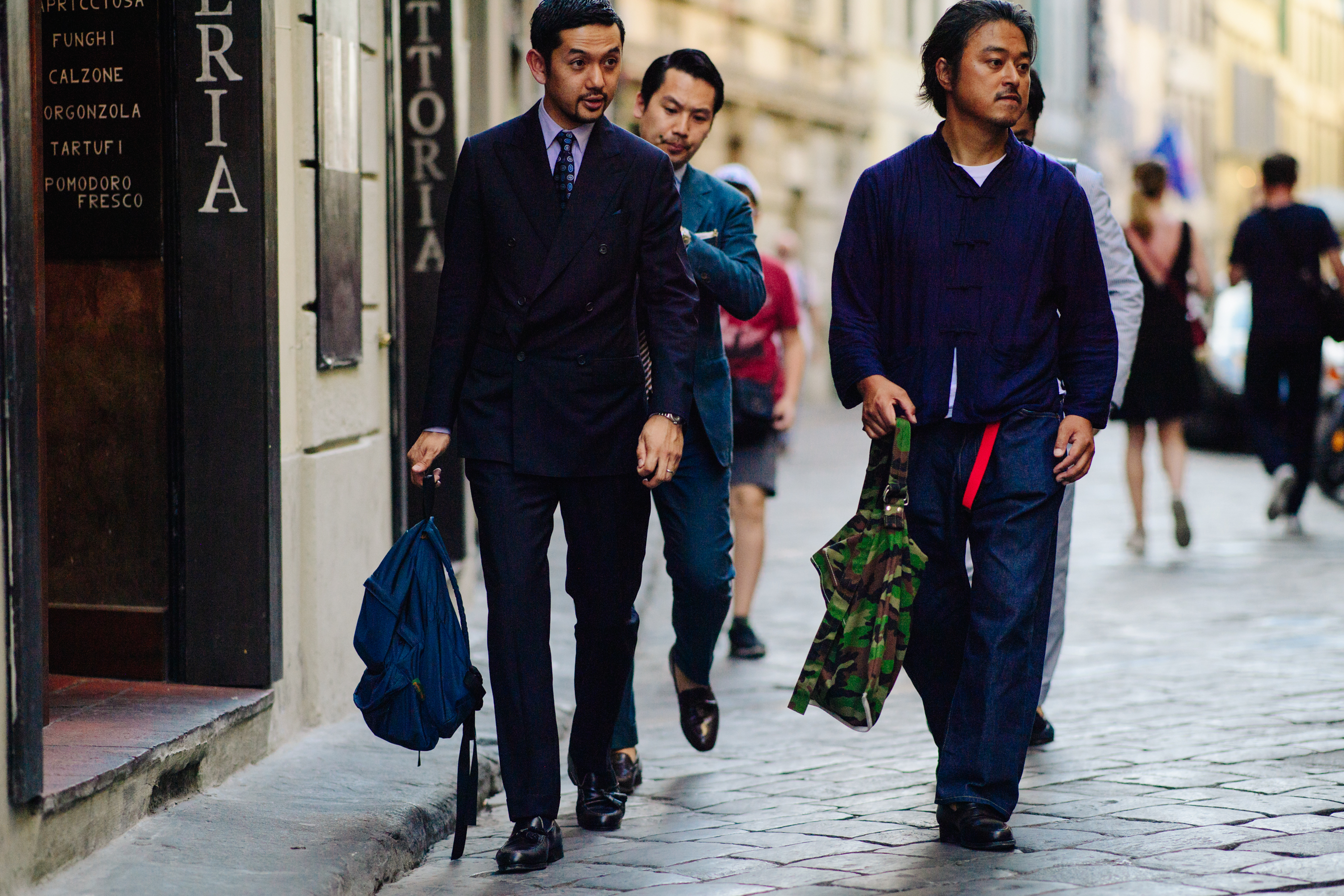 Men wearing dark blue looks