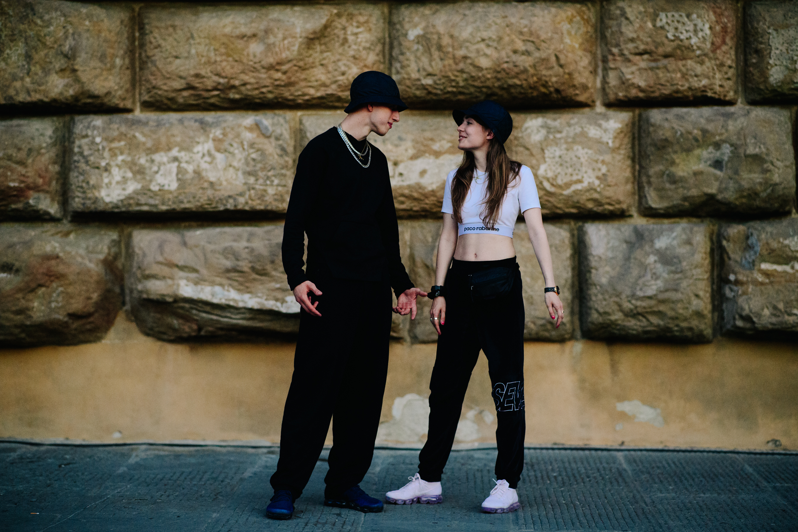 Couple wearing Sever and Paco Rabanne