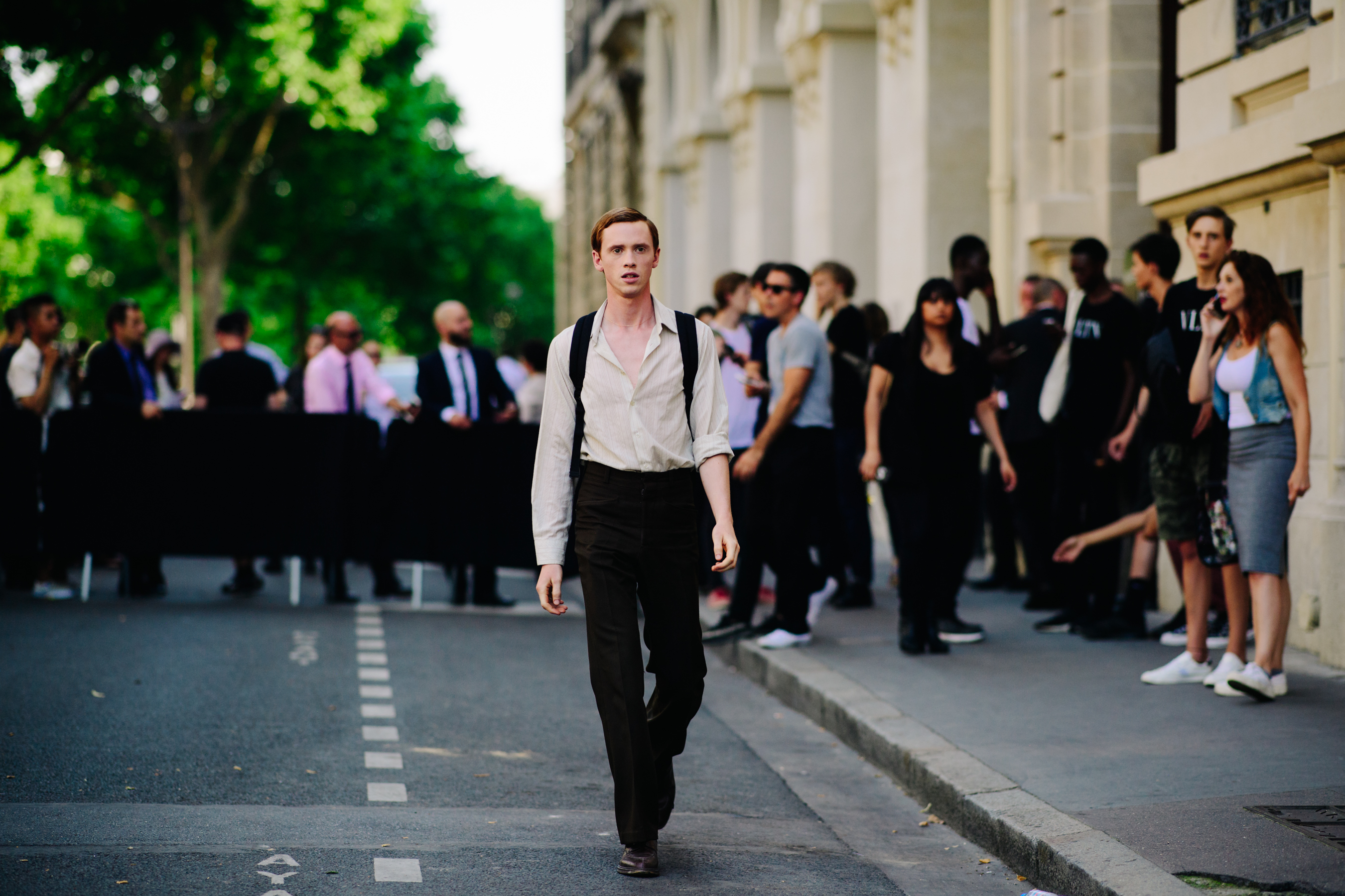 Model walking after Valentino show