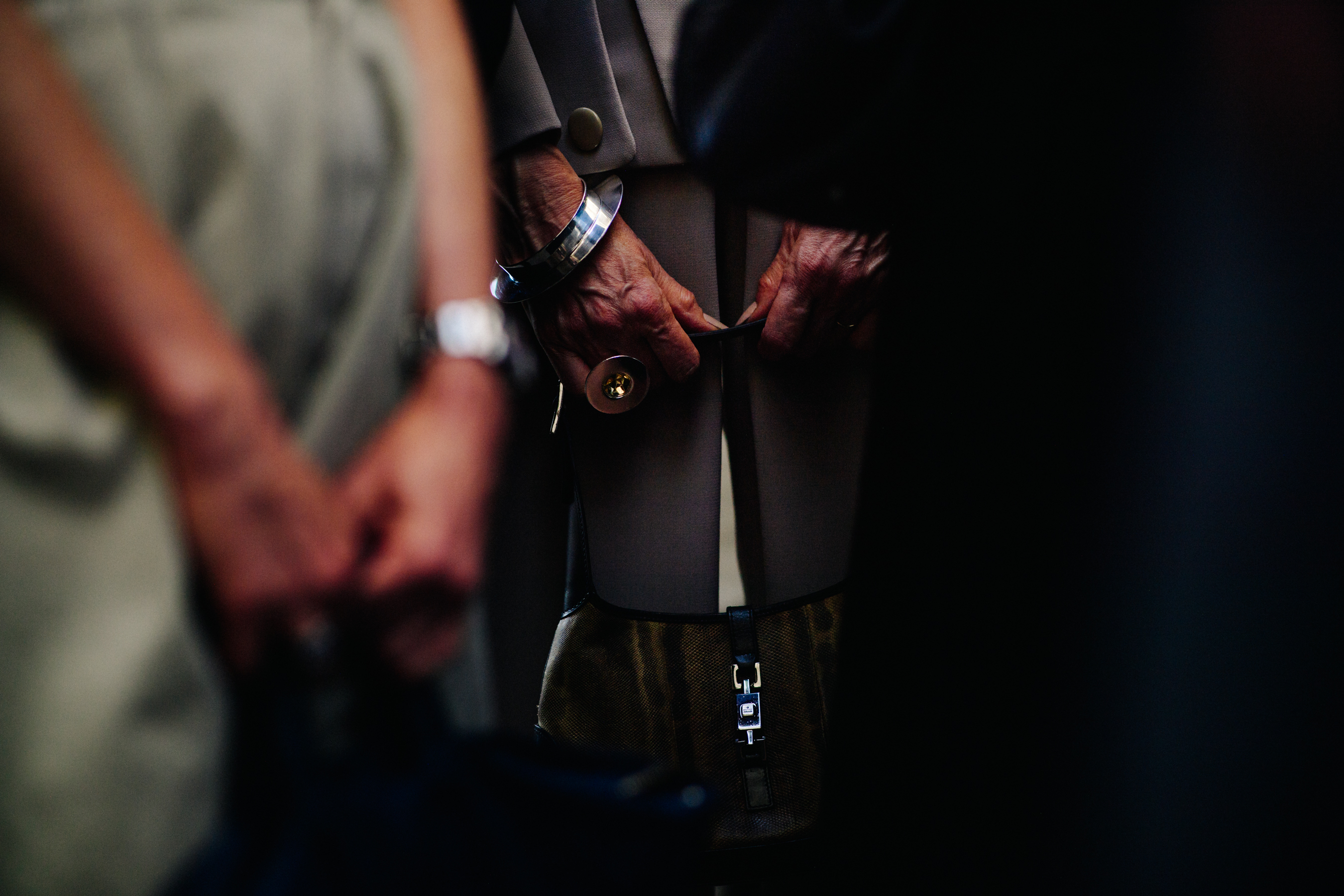 Woman wearing a silver bracelet