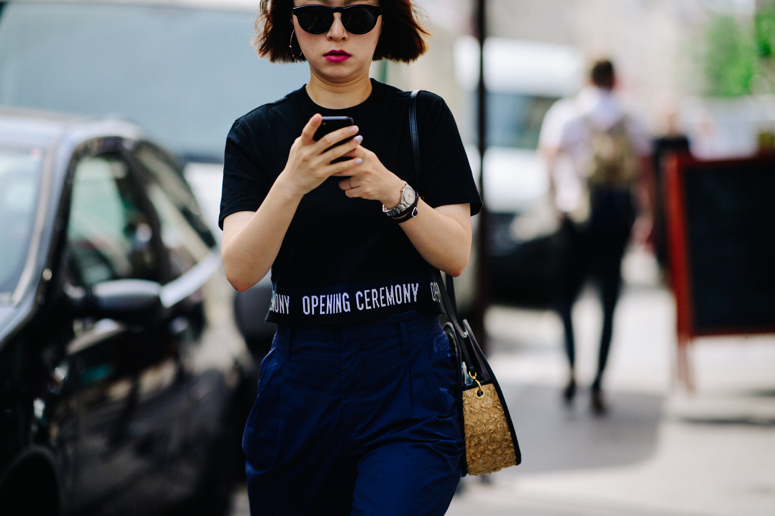 Woman wearing an Opening Ceremony t-shirt