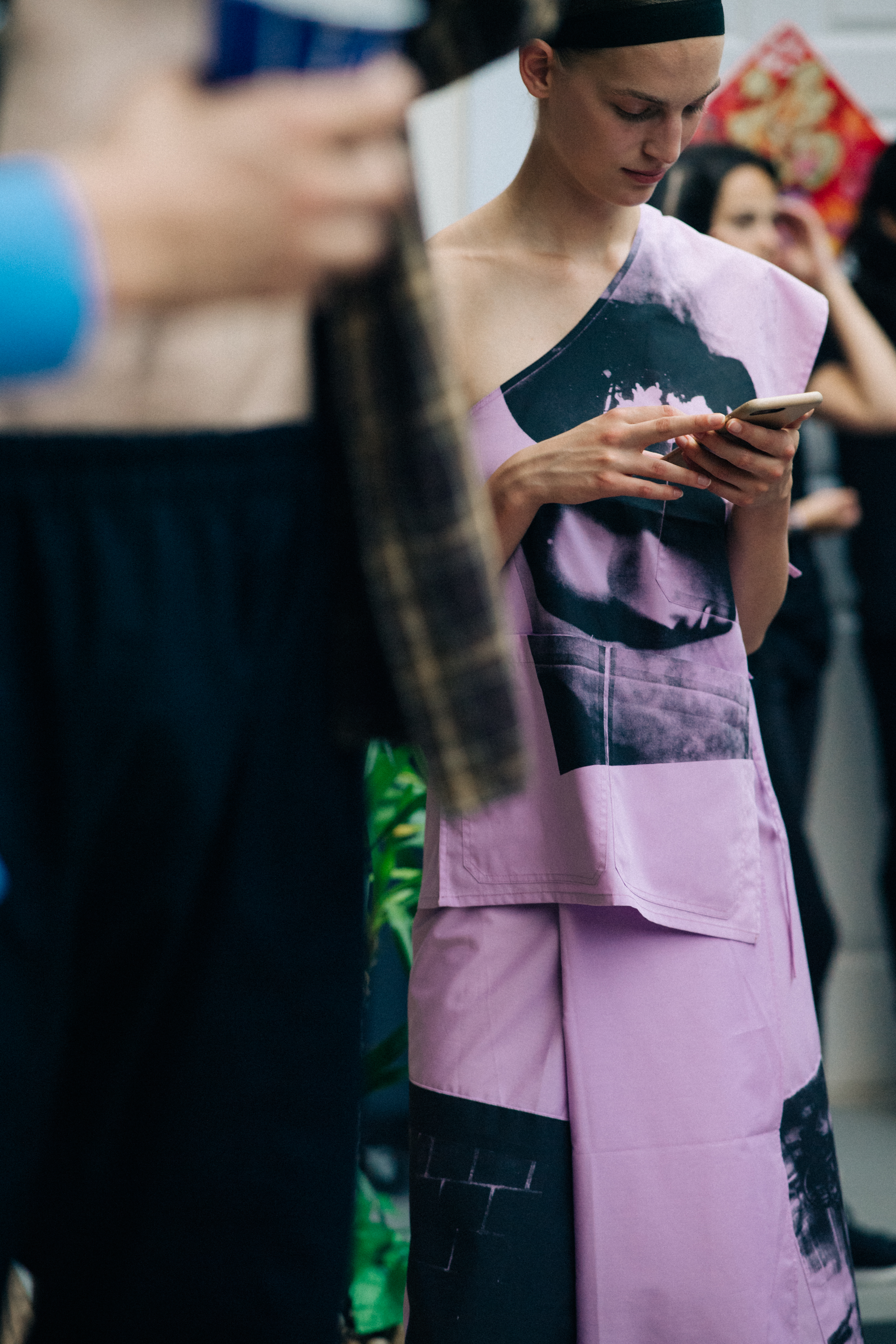 Male model wearing pink