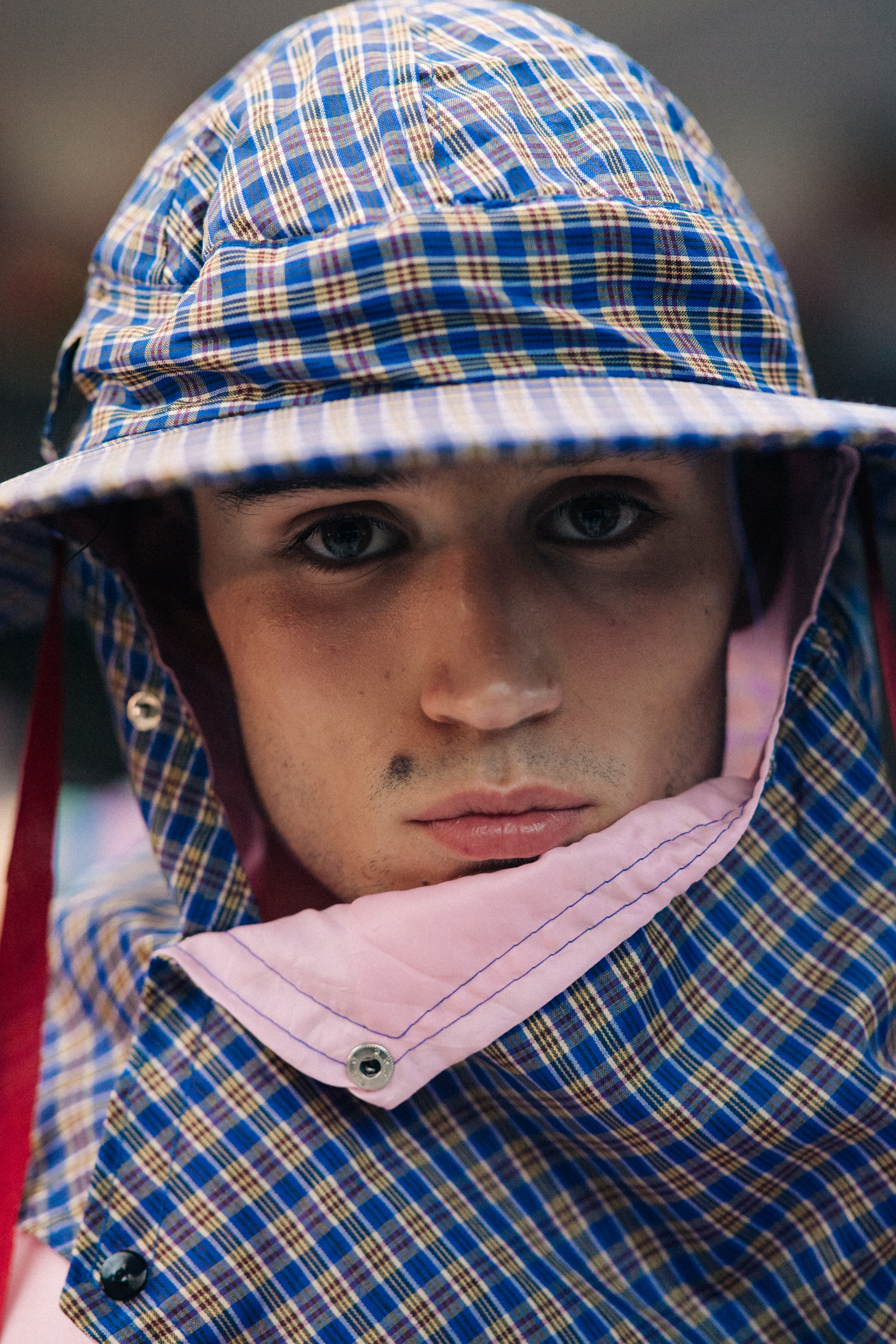 Portrait of a male model wearing hat
