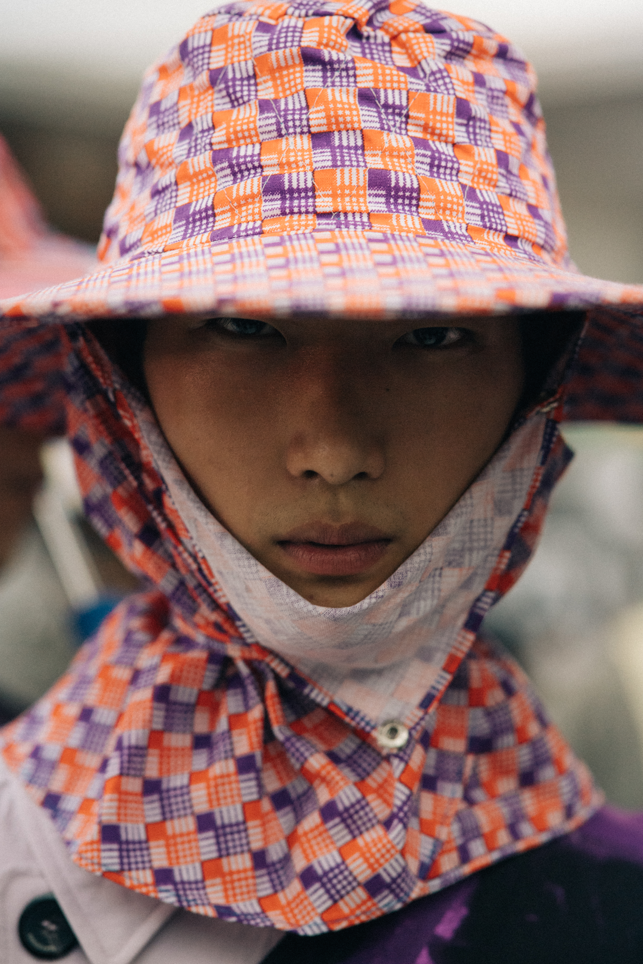 Portrait of a male model wearing hat