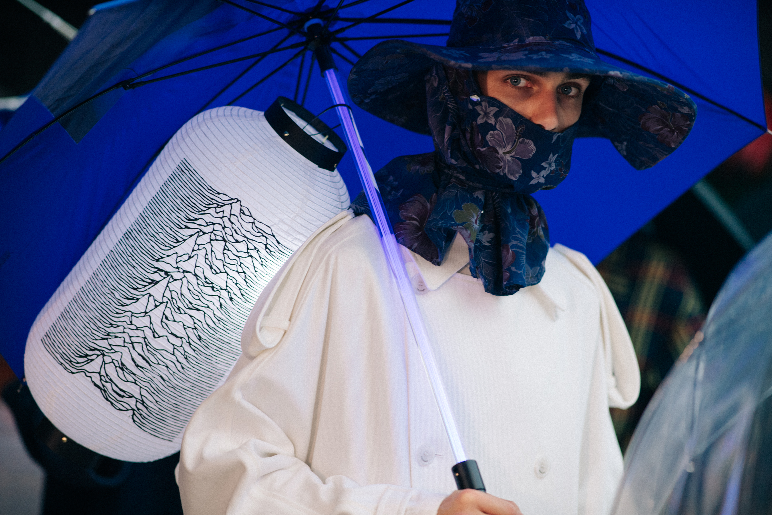 Male model Marc Schulze with an umbrella