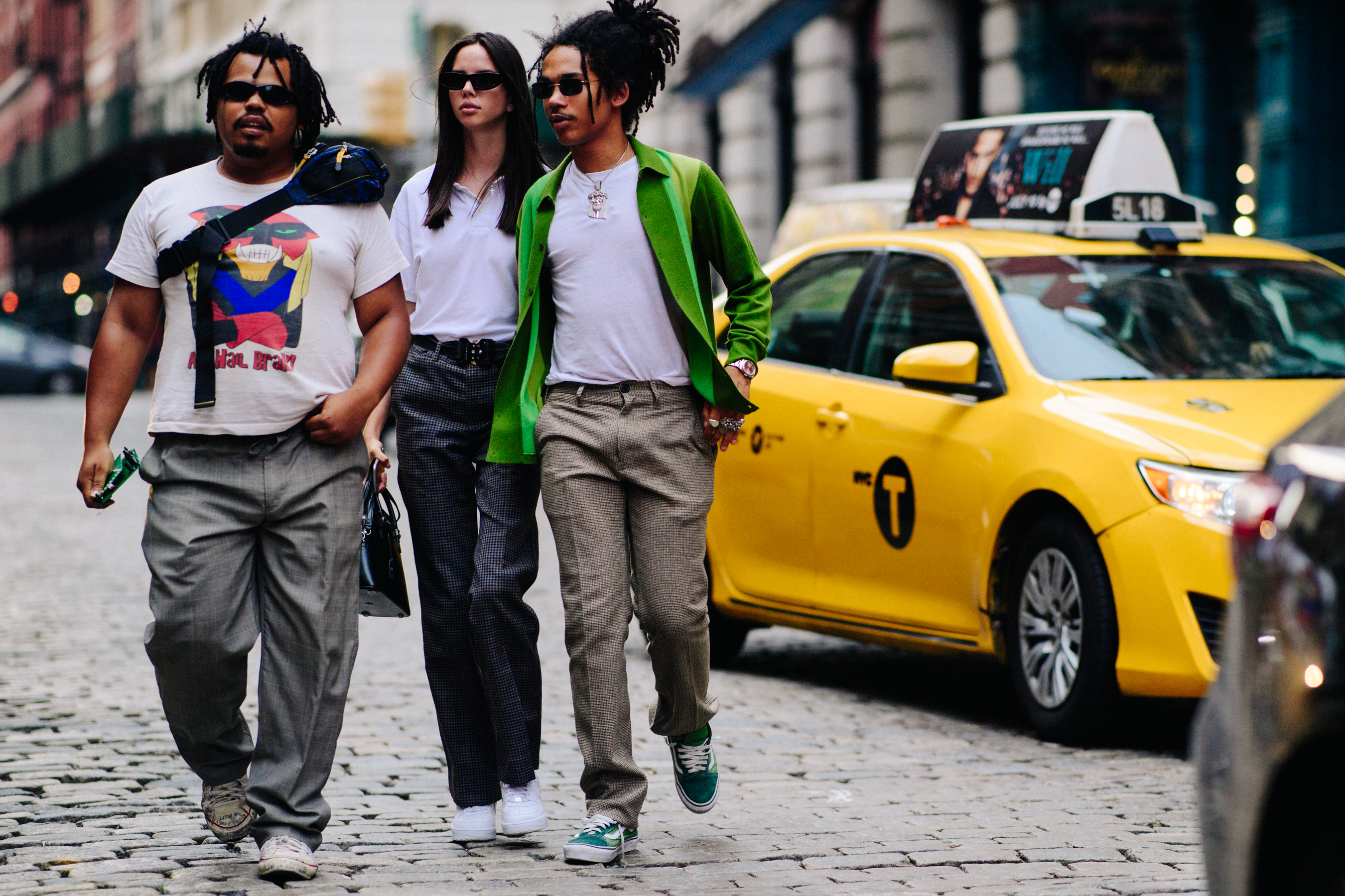 Group of people wearing street wear