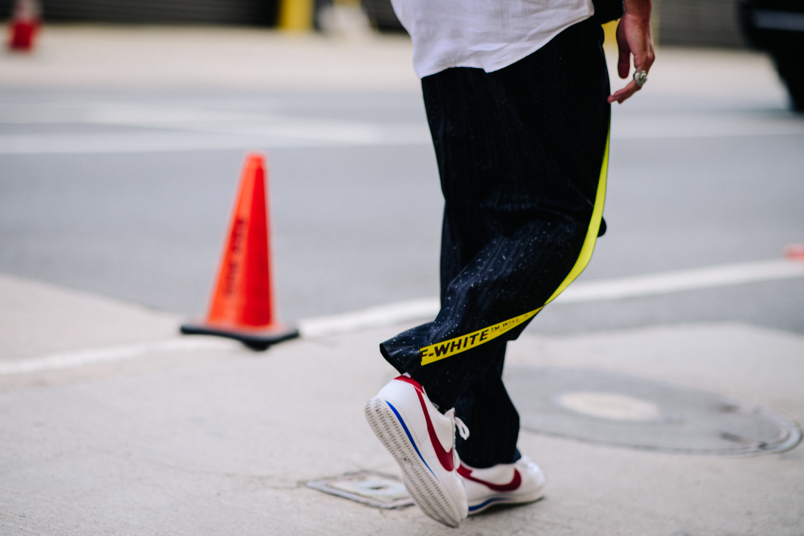 Man wearing Off-White utility belt