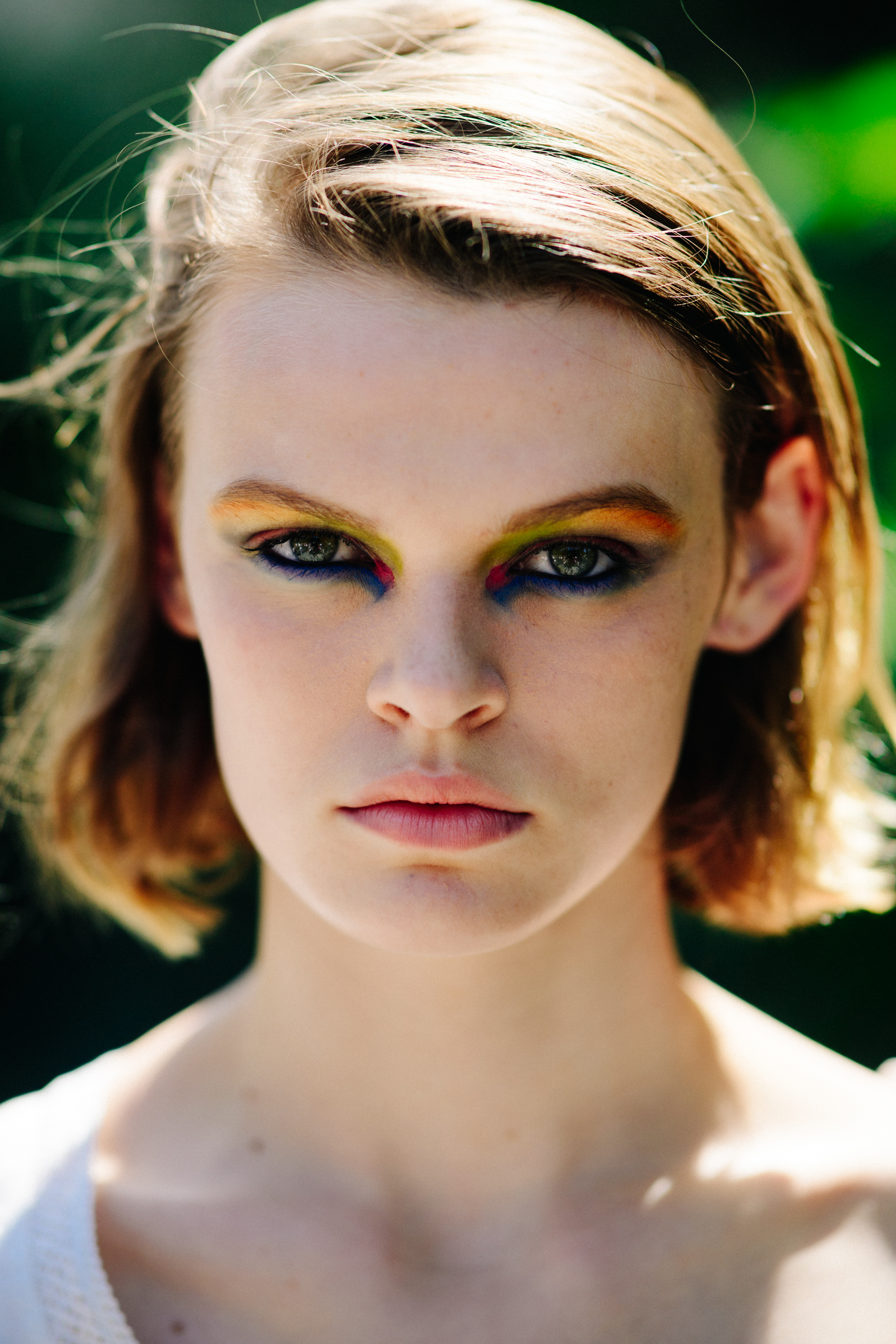 Model wearing colourful Chanel eye make up