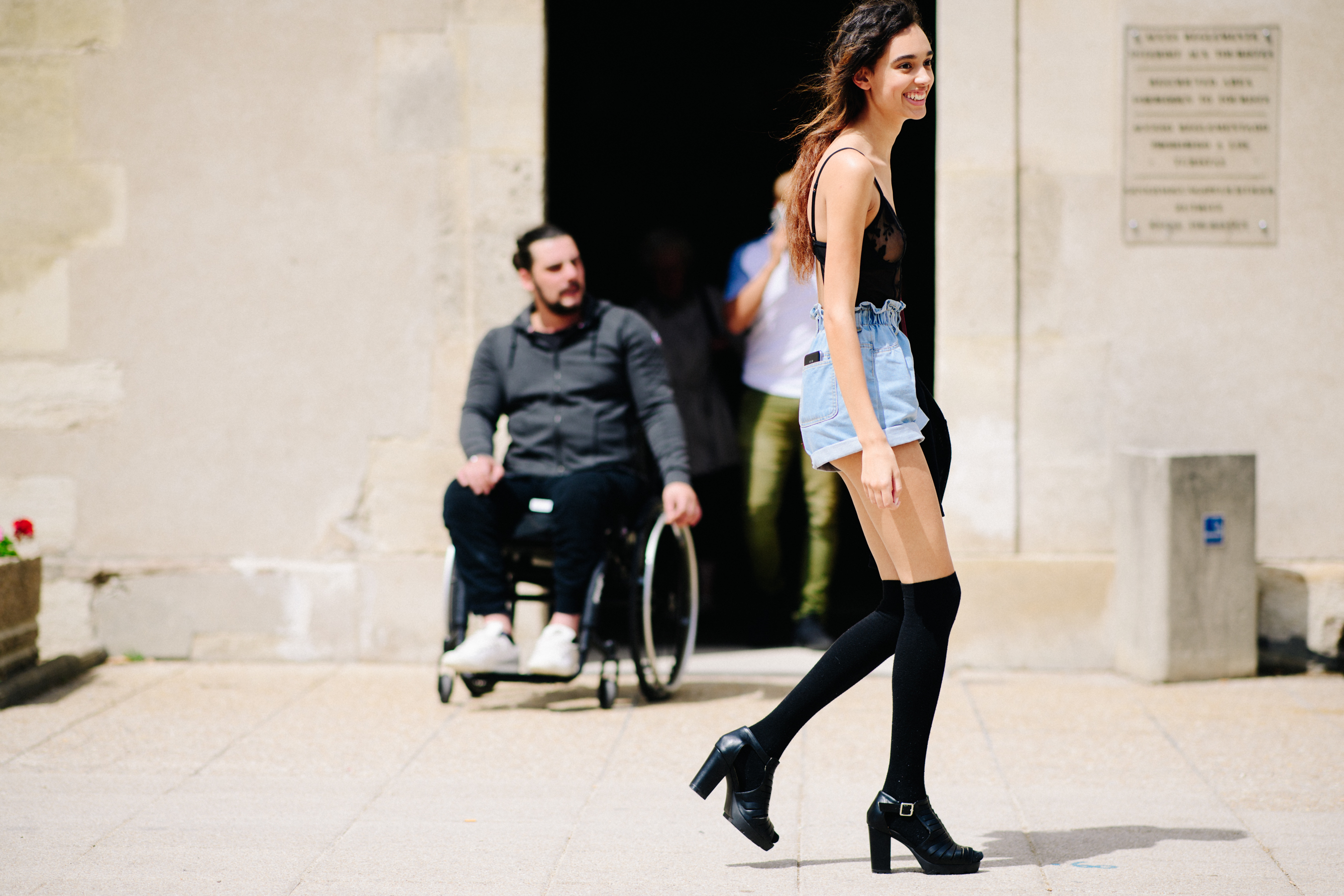 Model after Christian Dior couture show