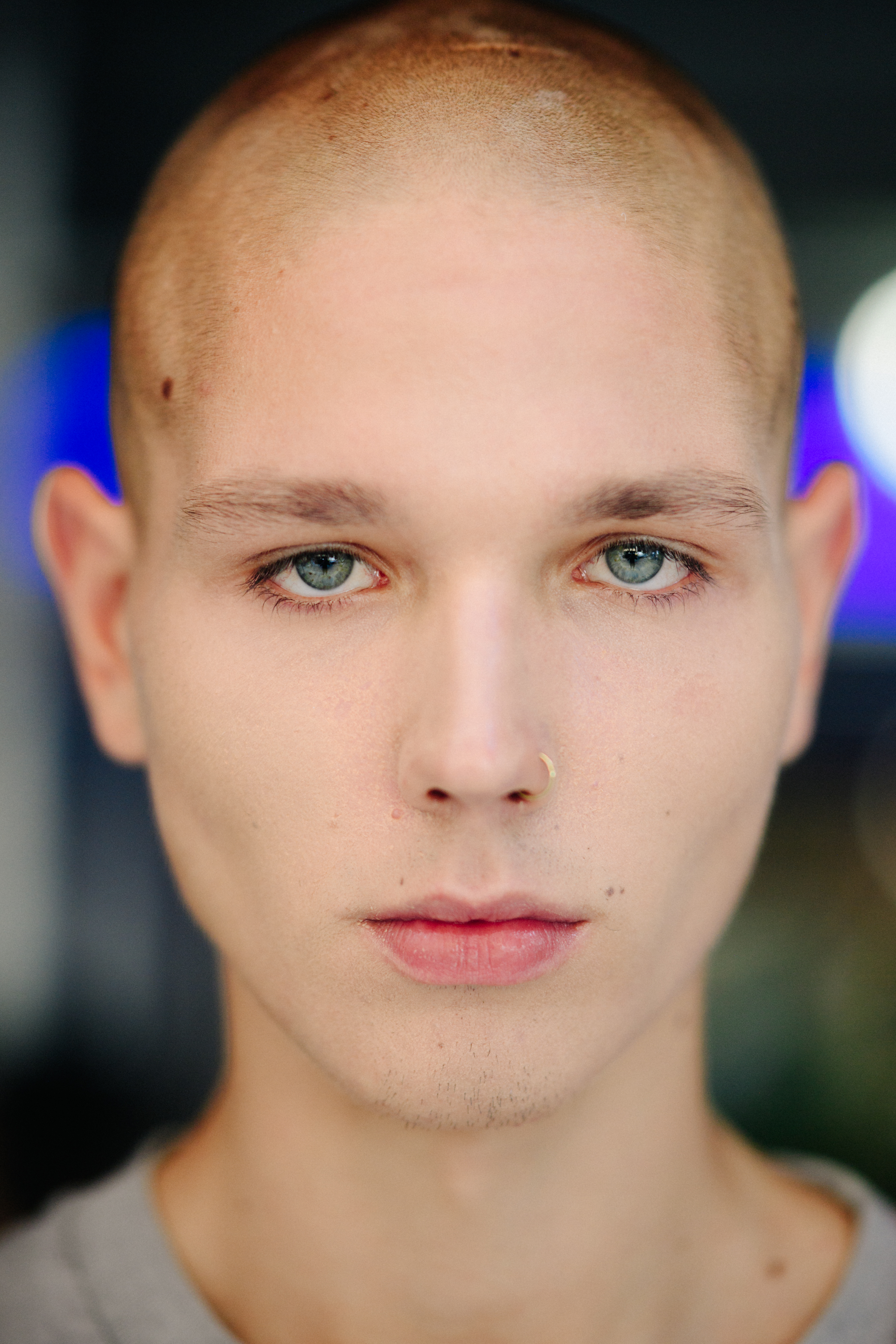 Portrait of a male model after a show