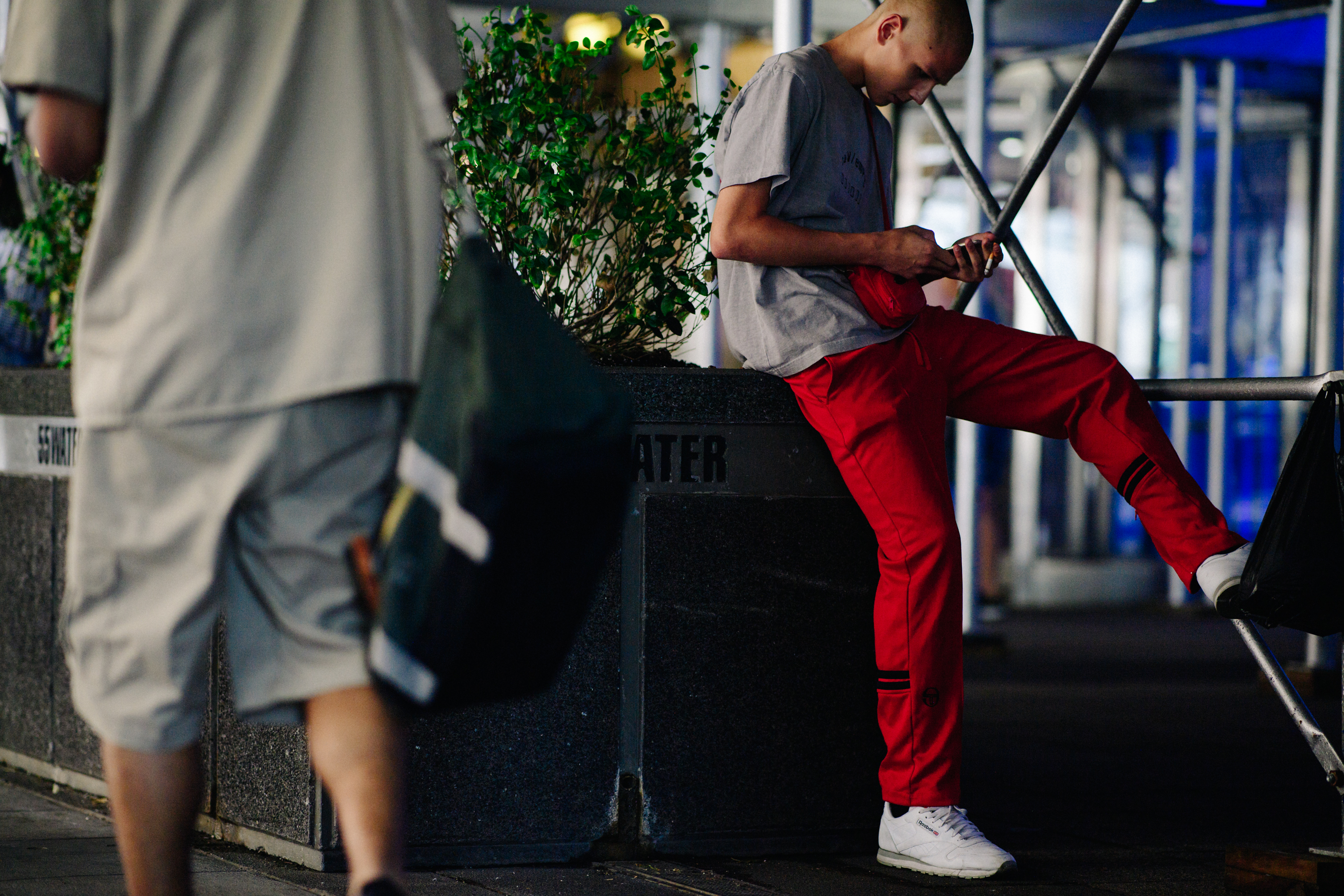 Male model wearing Reebok sneakers