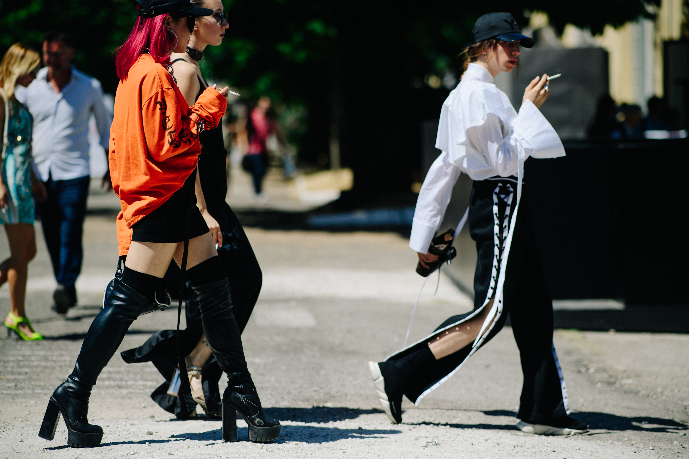 Women wearing Vetements and Balenciaga