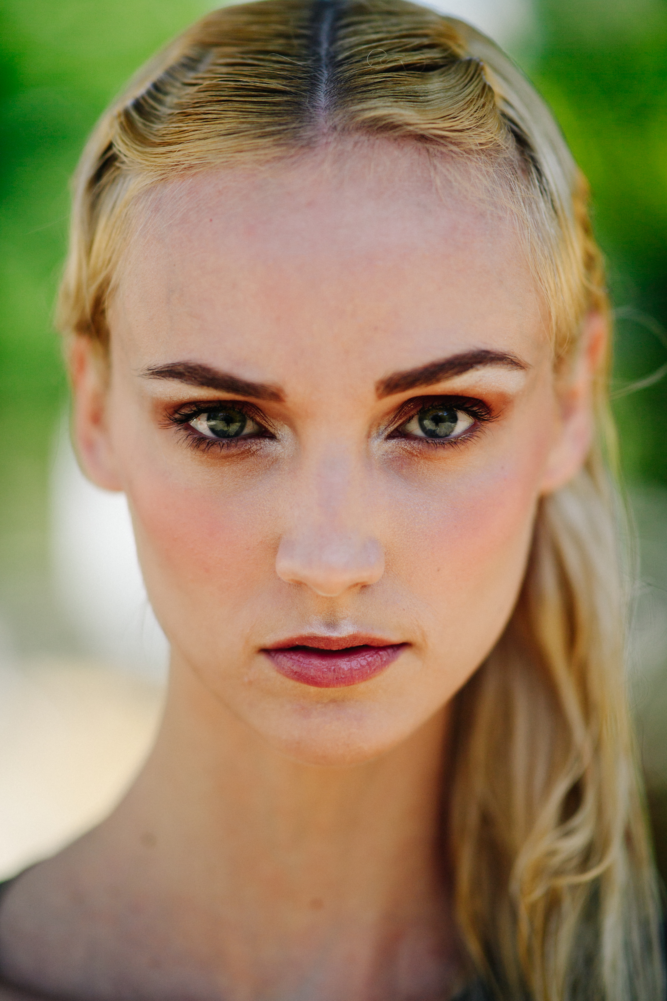 Portrait of a blonde young model