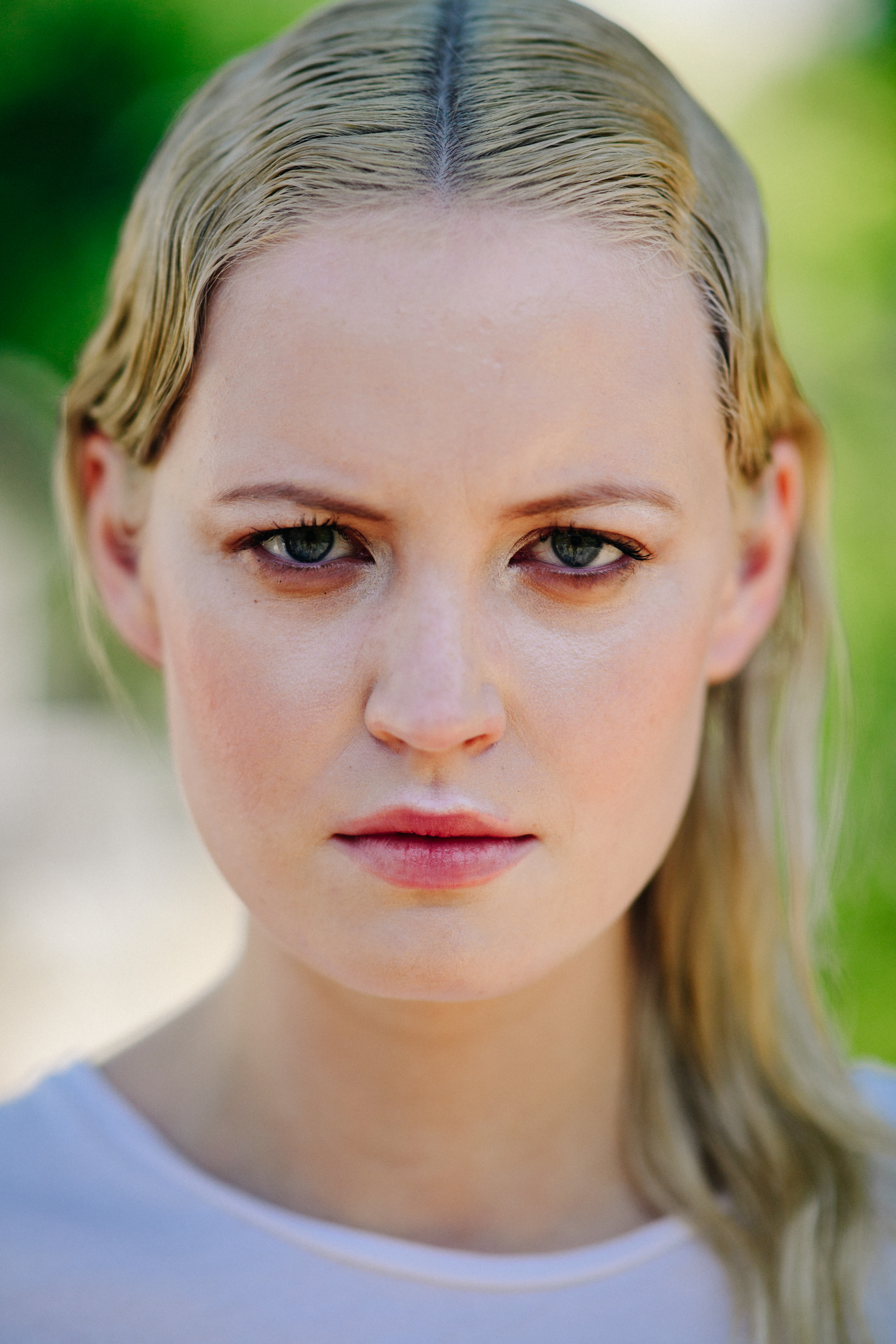 Portrait of a blonde female model