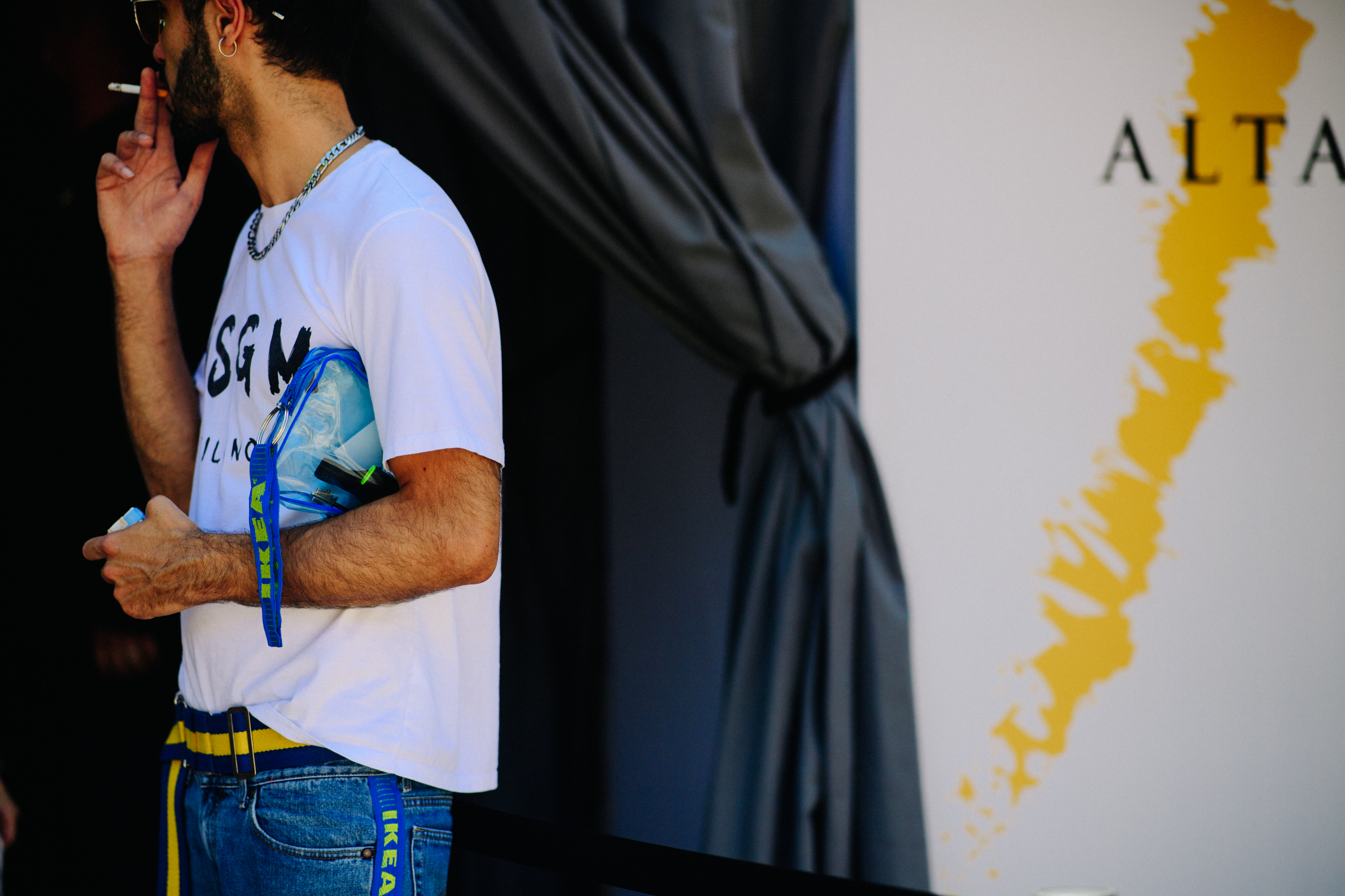 Man wearing MSGM and Ikea