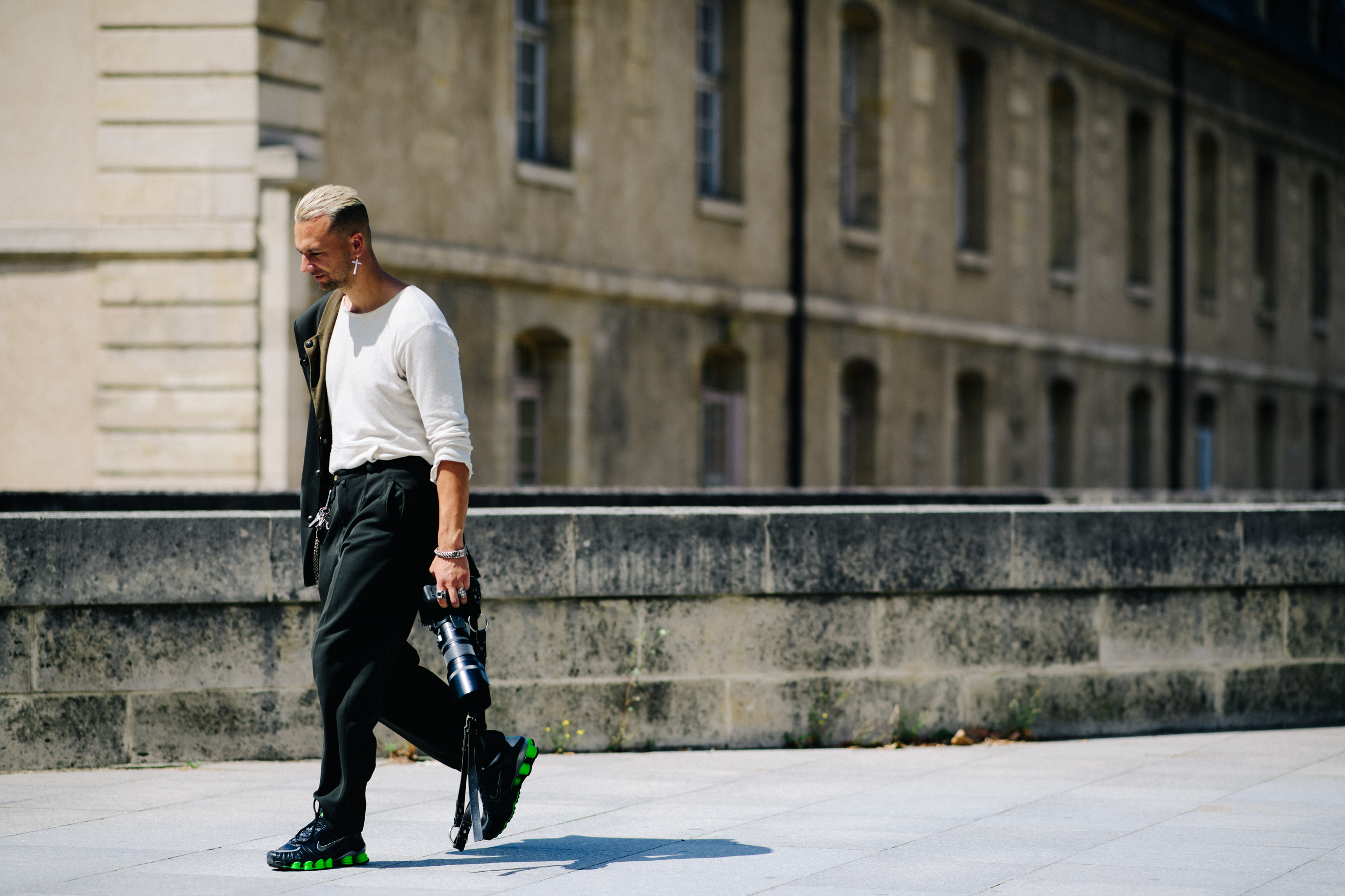 French photographer wearing sneakers