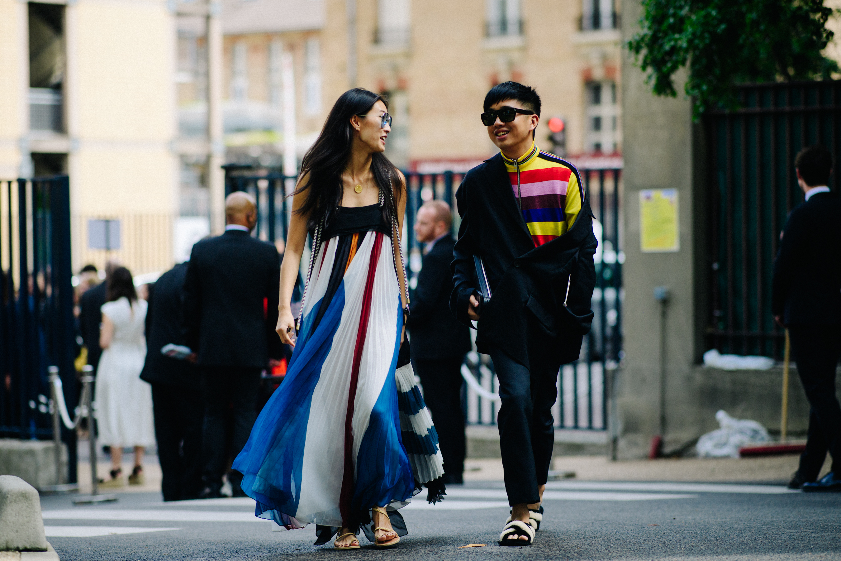 Stylists wearing Loewe before Rodarte
