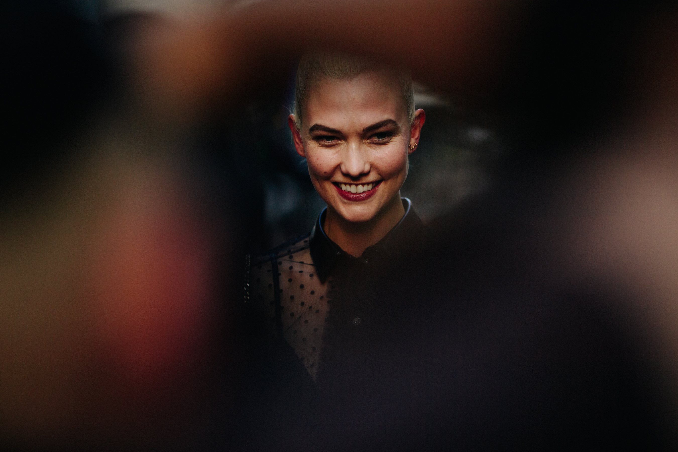 Top model wearing a black shirt
