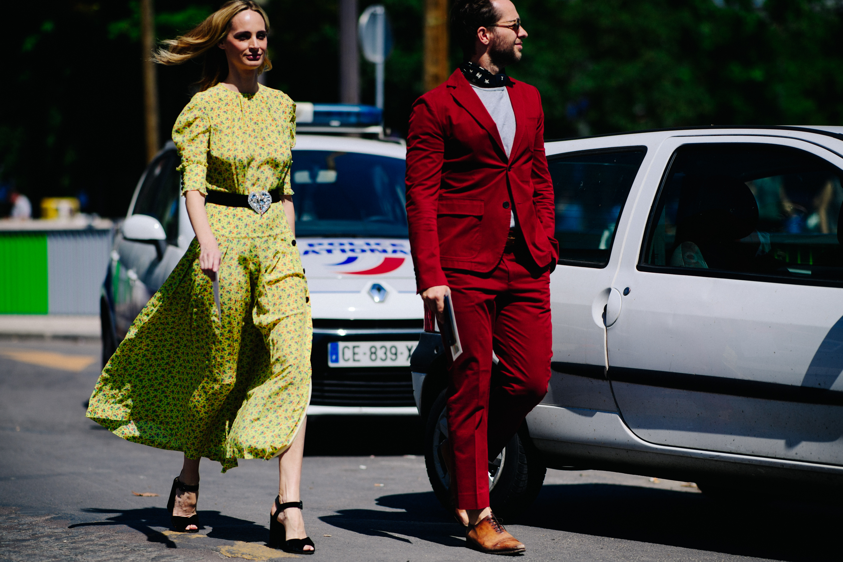 Man wearing red suit