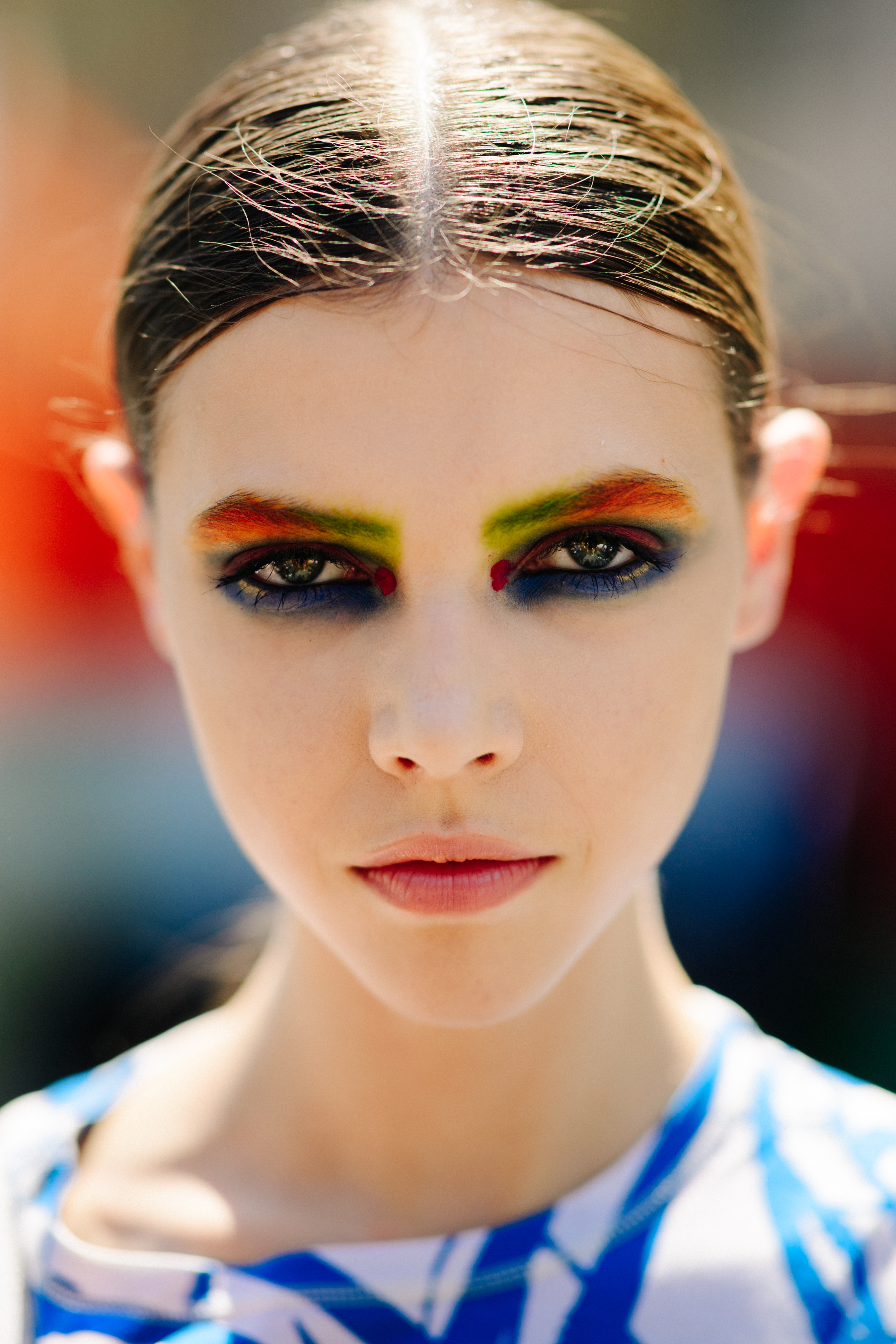 Model wearing colourful Chanel eye make up