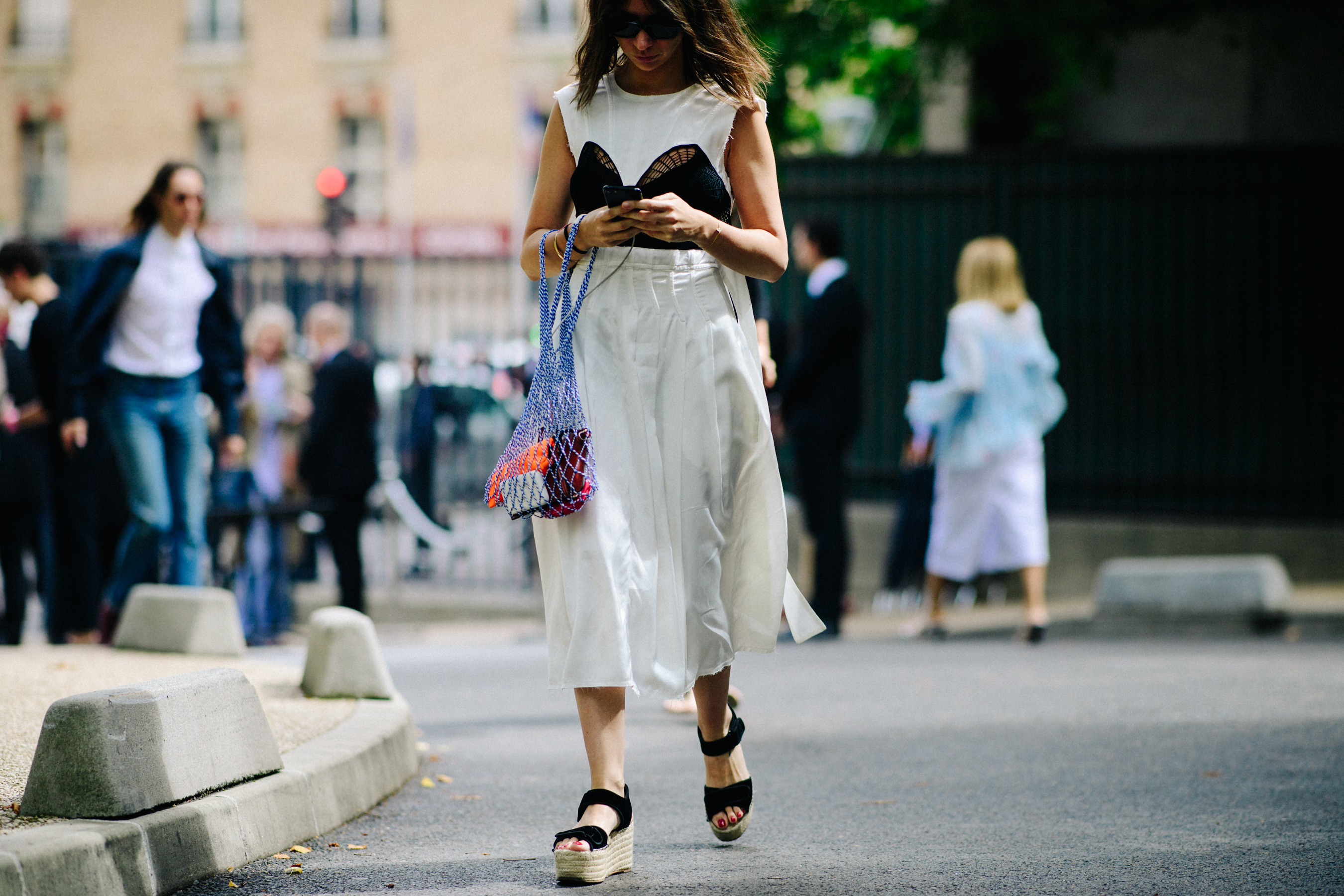 Woman wearing white dress