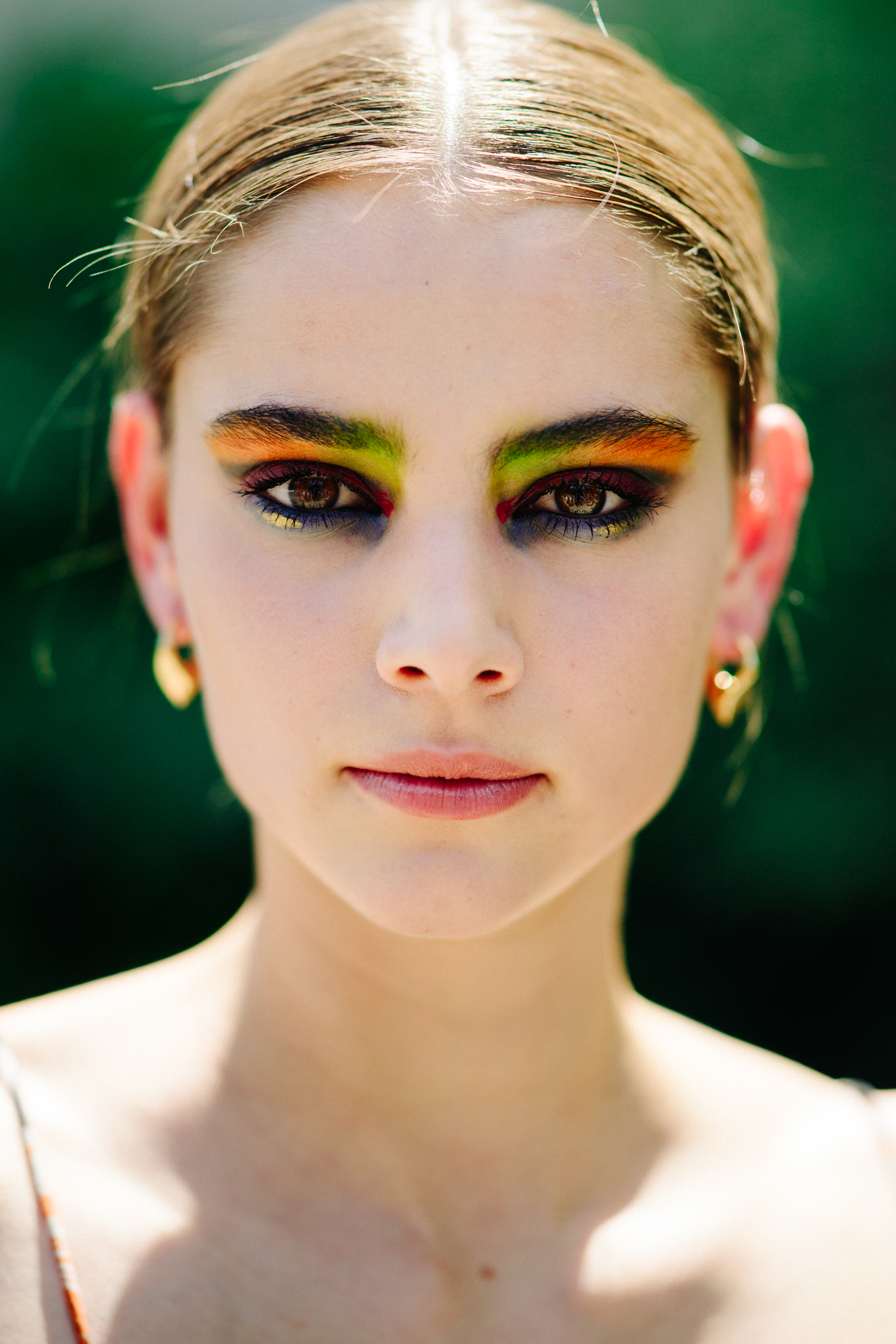 Model wearing colourful Chanel eye make up