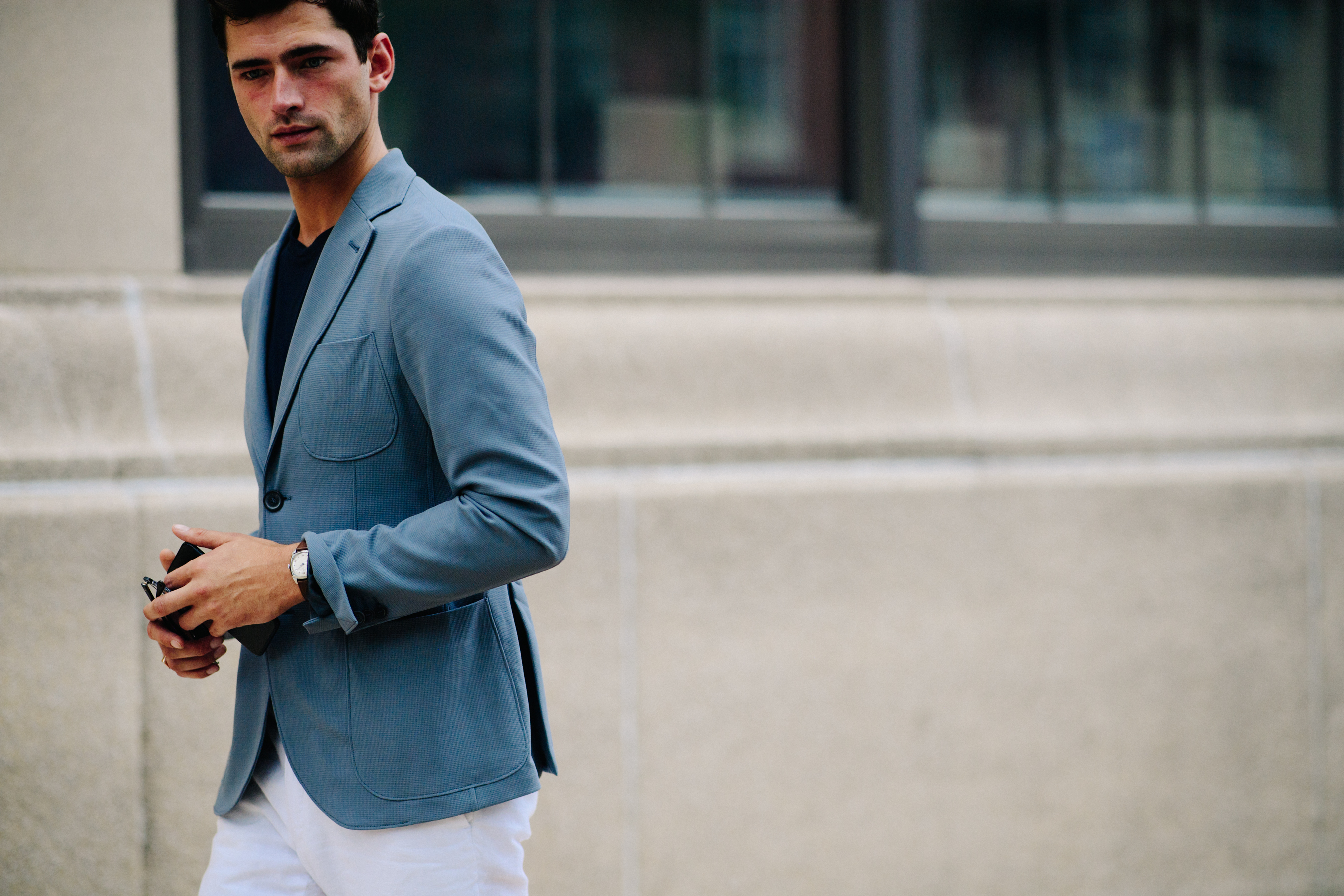 American top male model wearing blazer