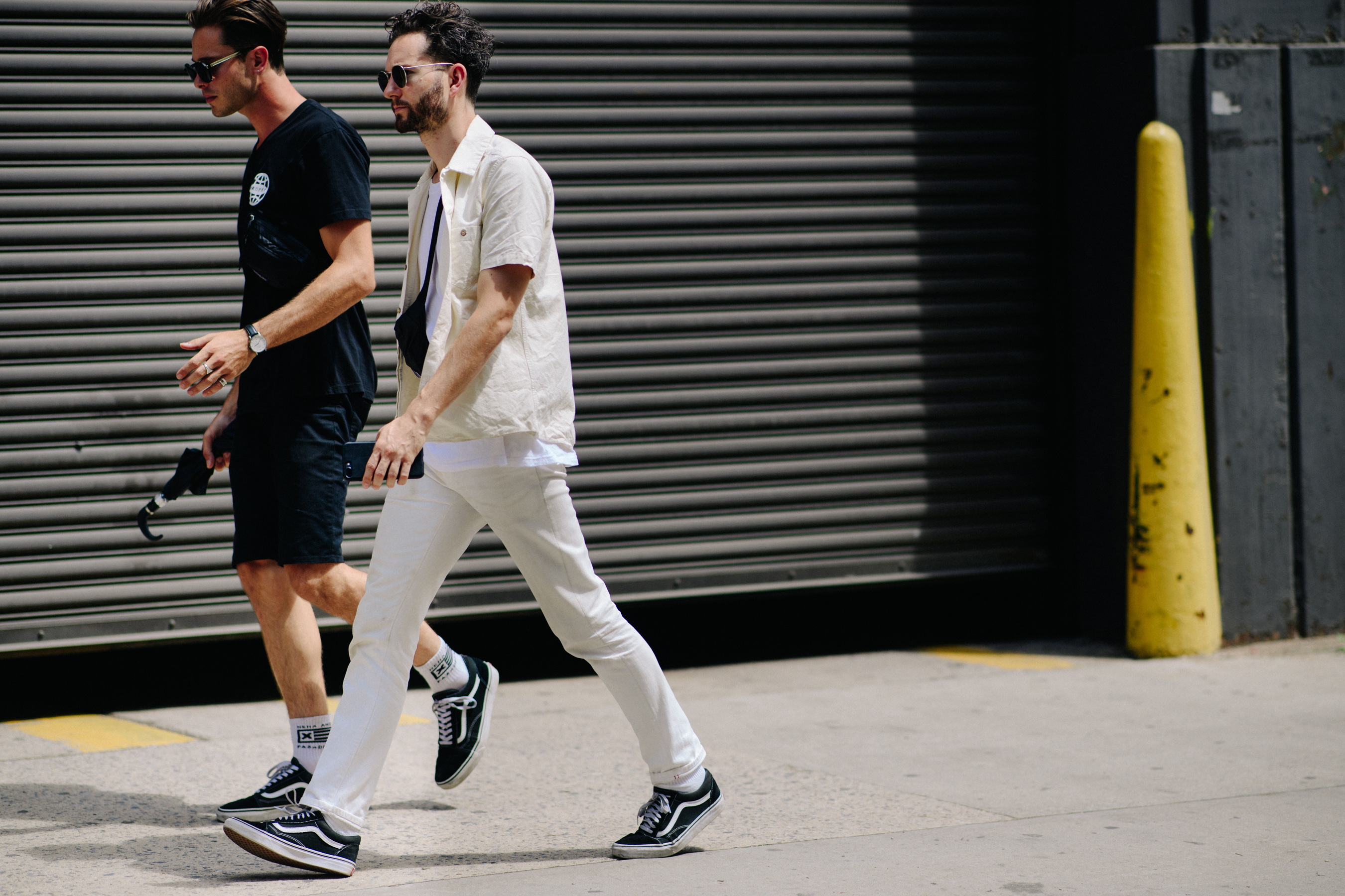 American blogger wearing all white