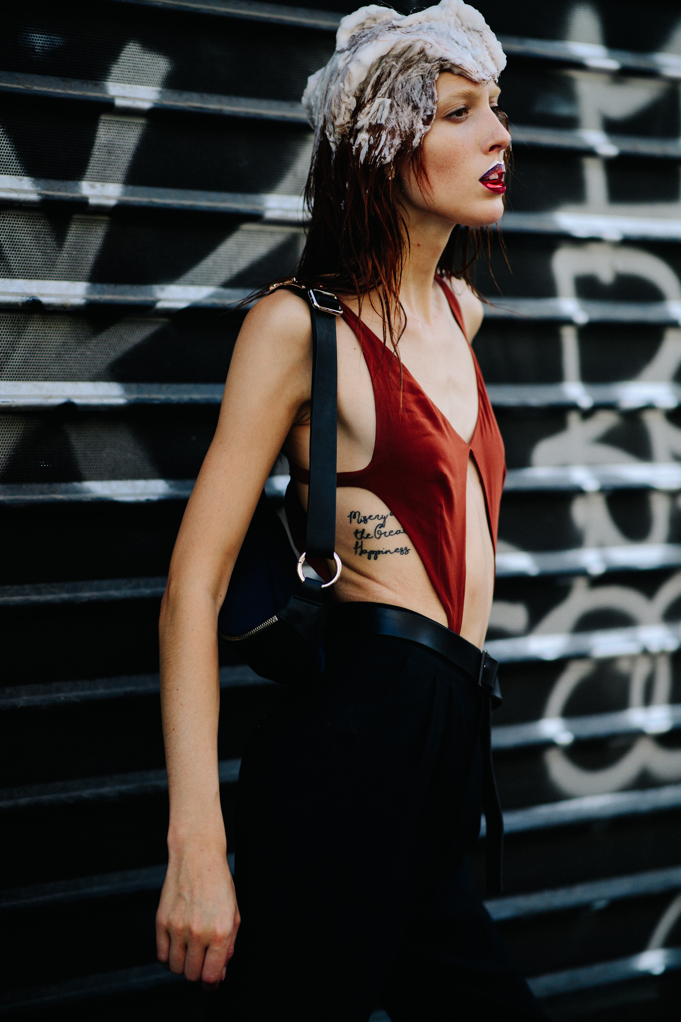 Female model with a tattoo
