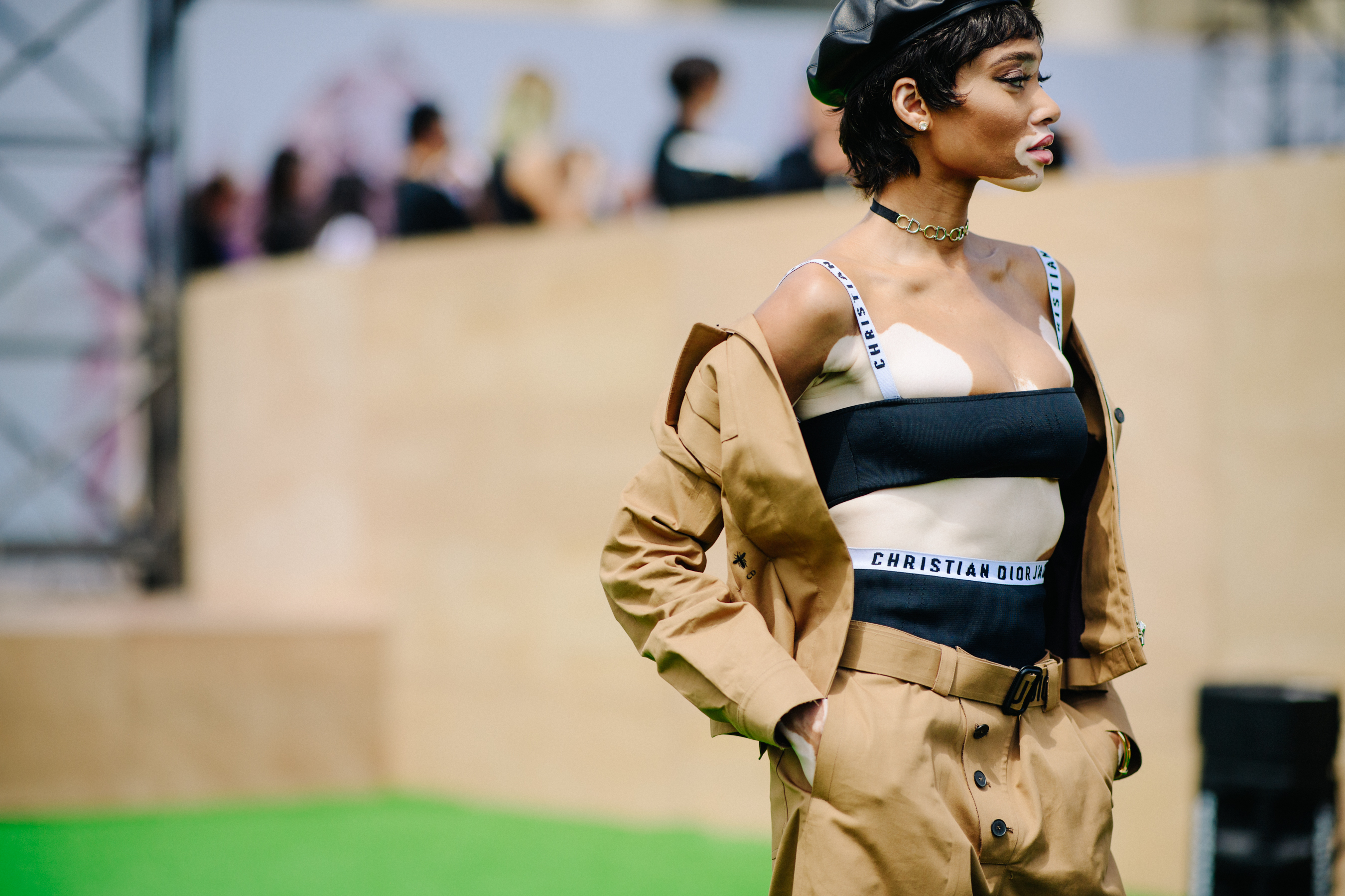Canadian model wearing Christian Dior
