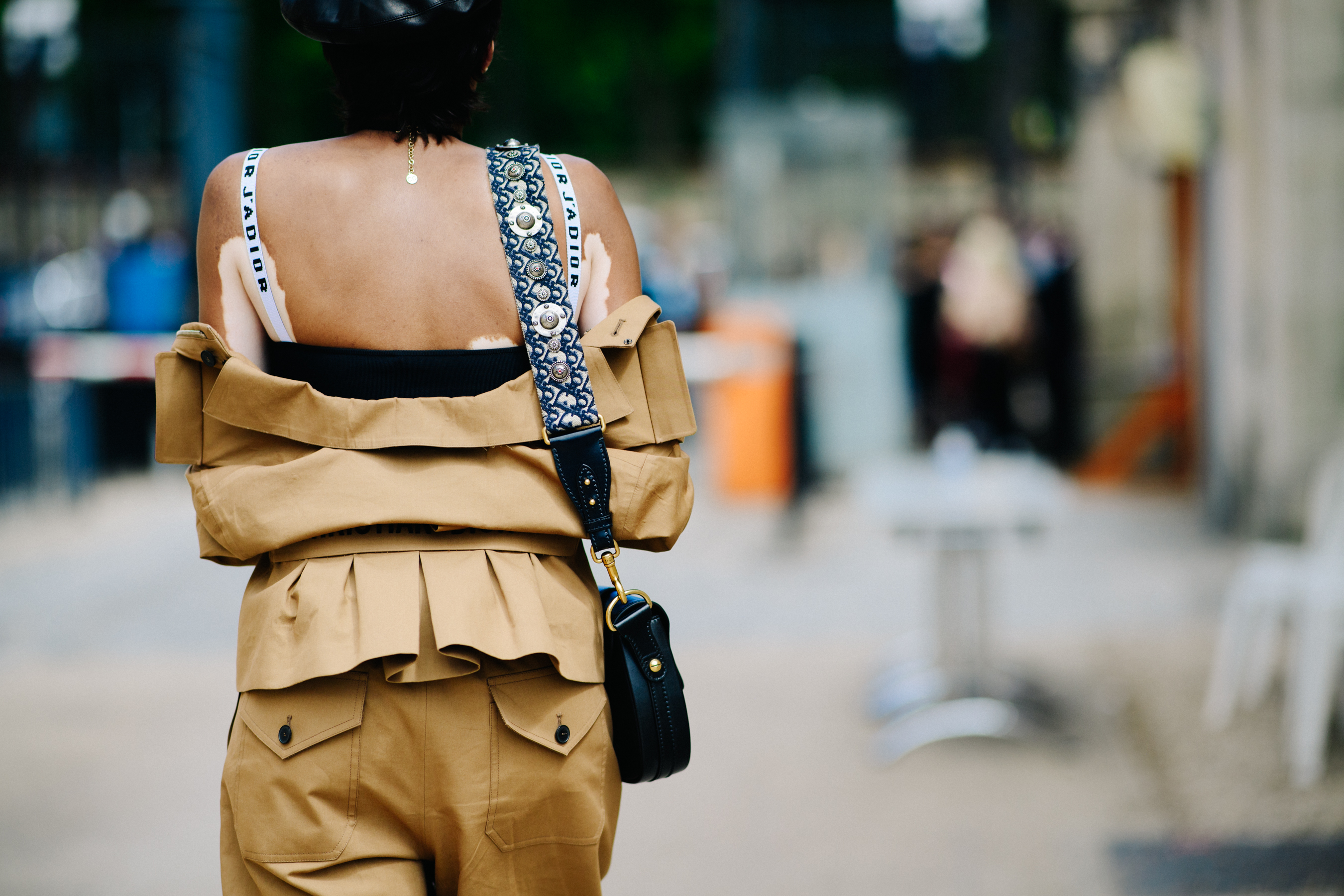Model after Christian Dior couture show