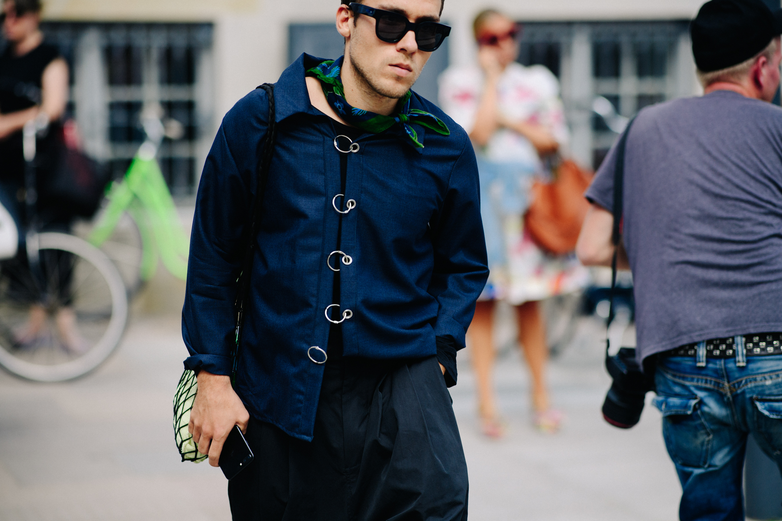 Man wearing blue shirt