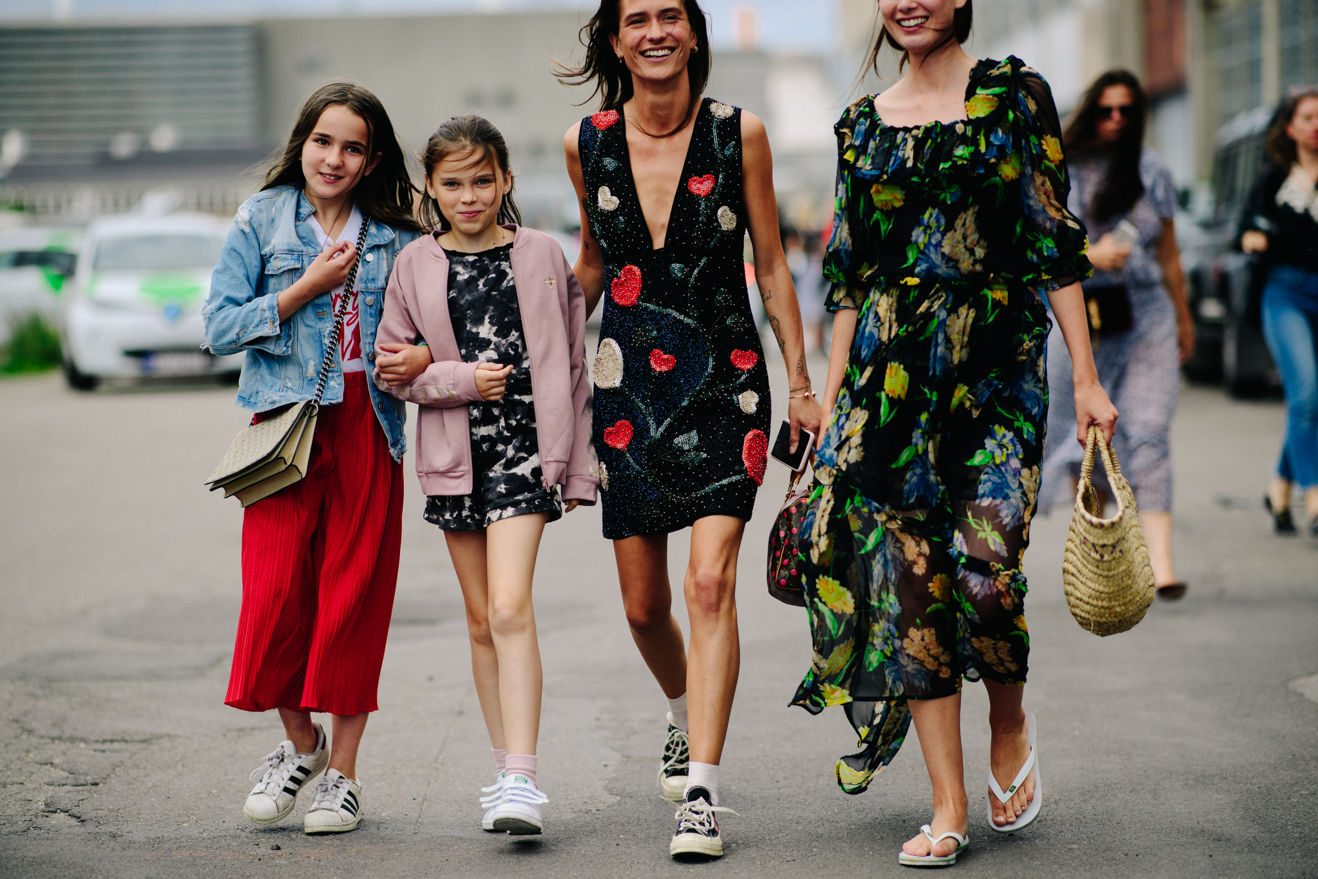 Women with daughters after a show