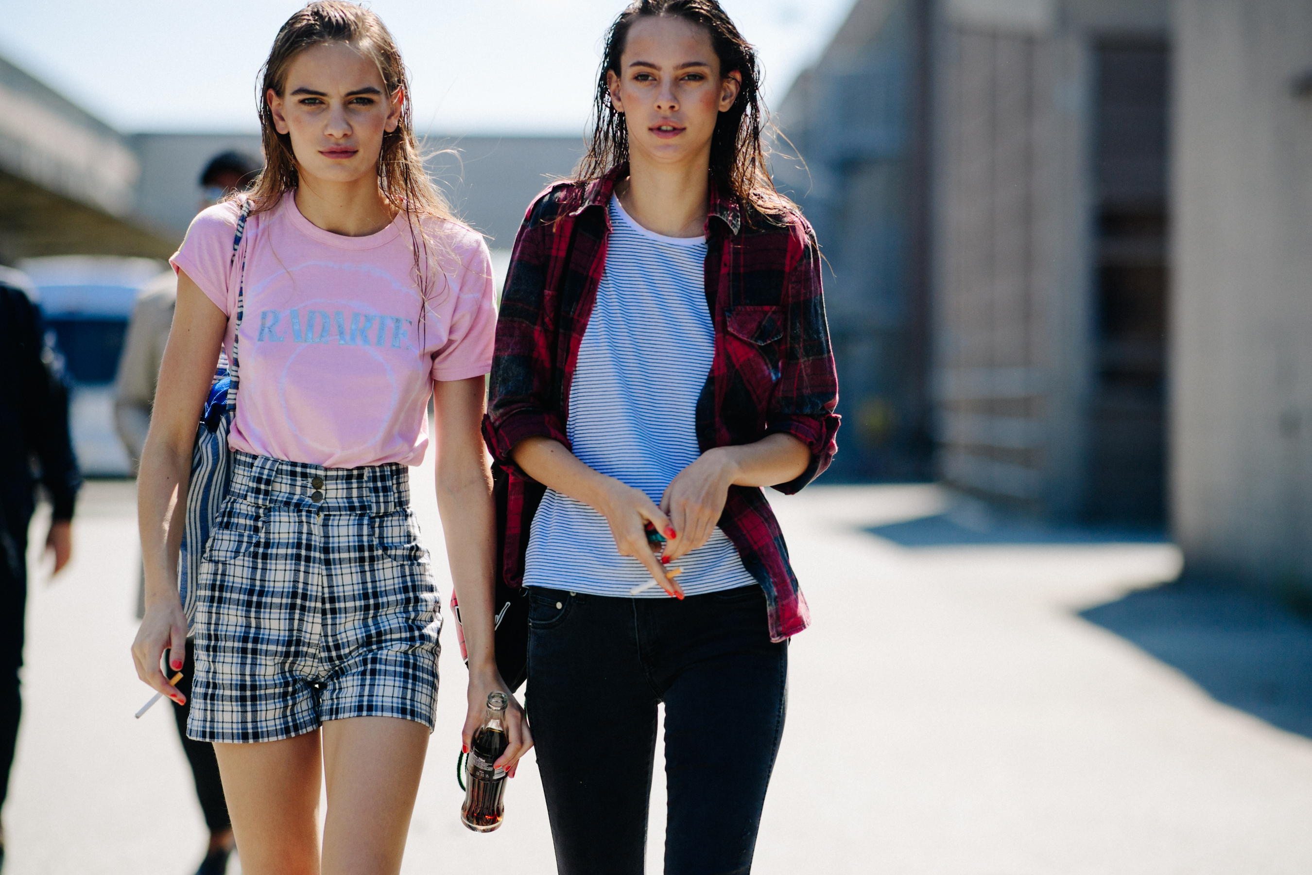 Two models after a show