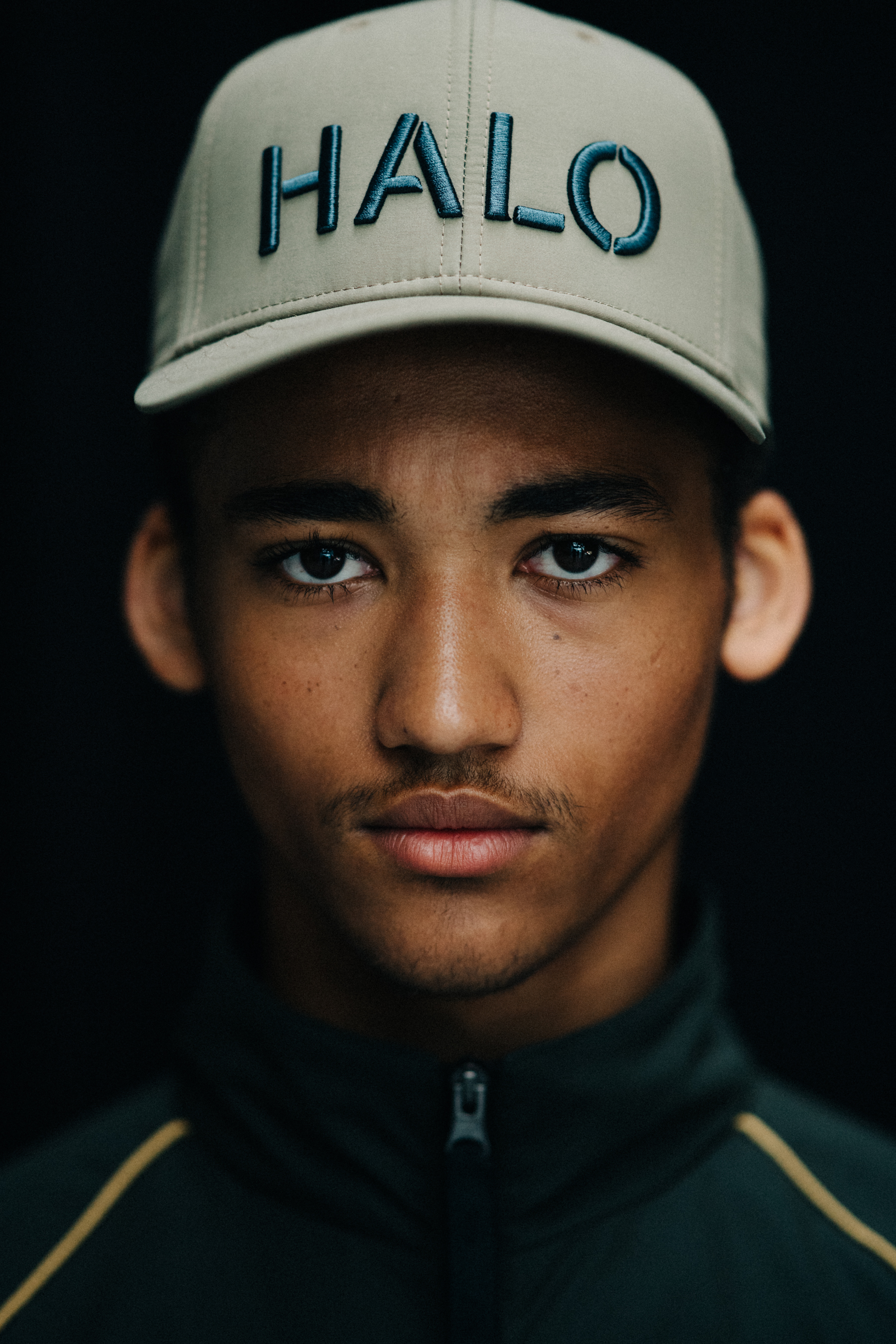 Portrait of a male model wearing baseball hat