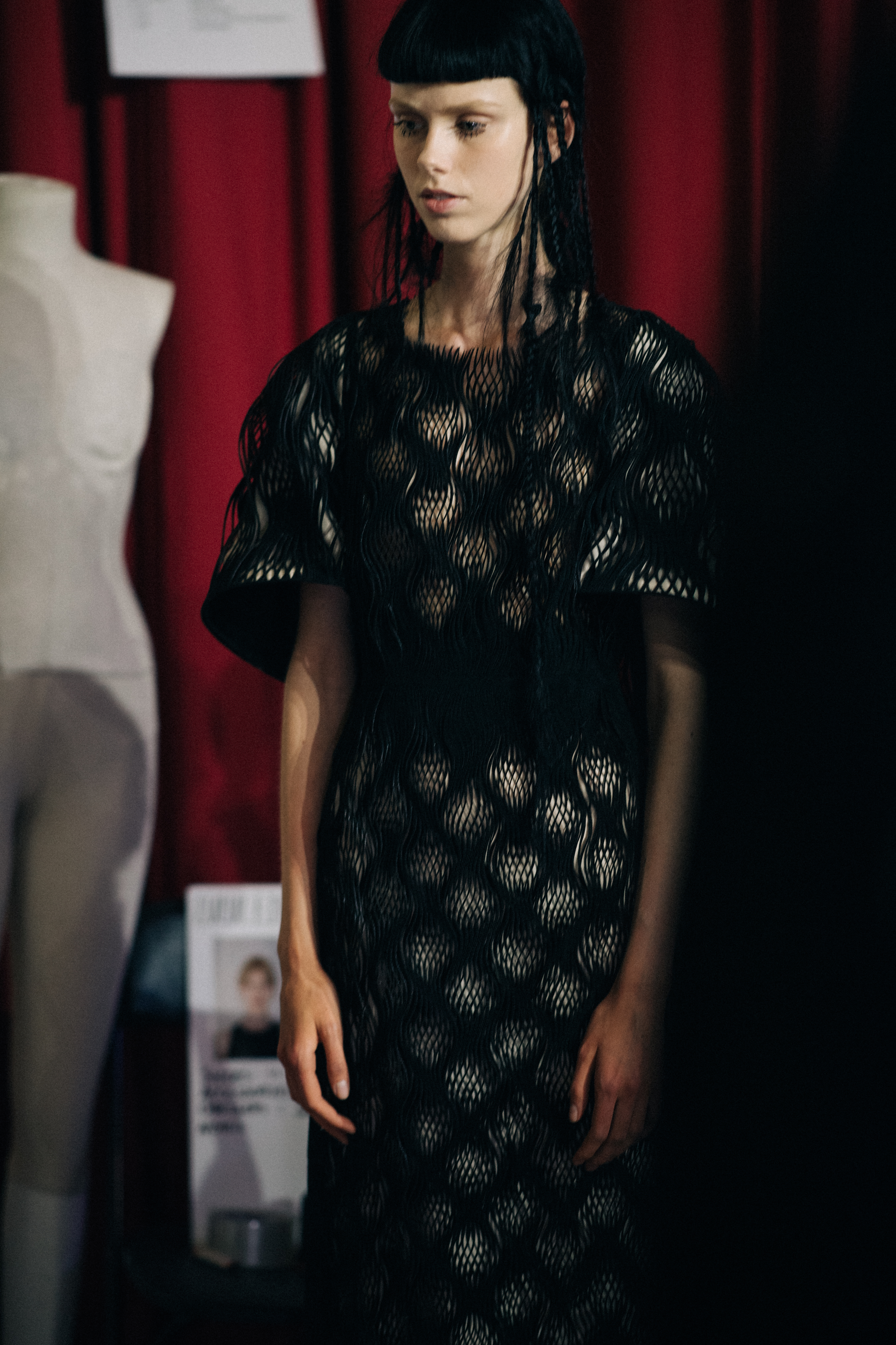 Danish model wearing black sheer dress