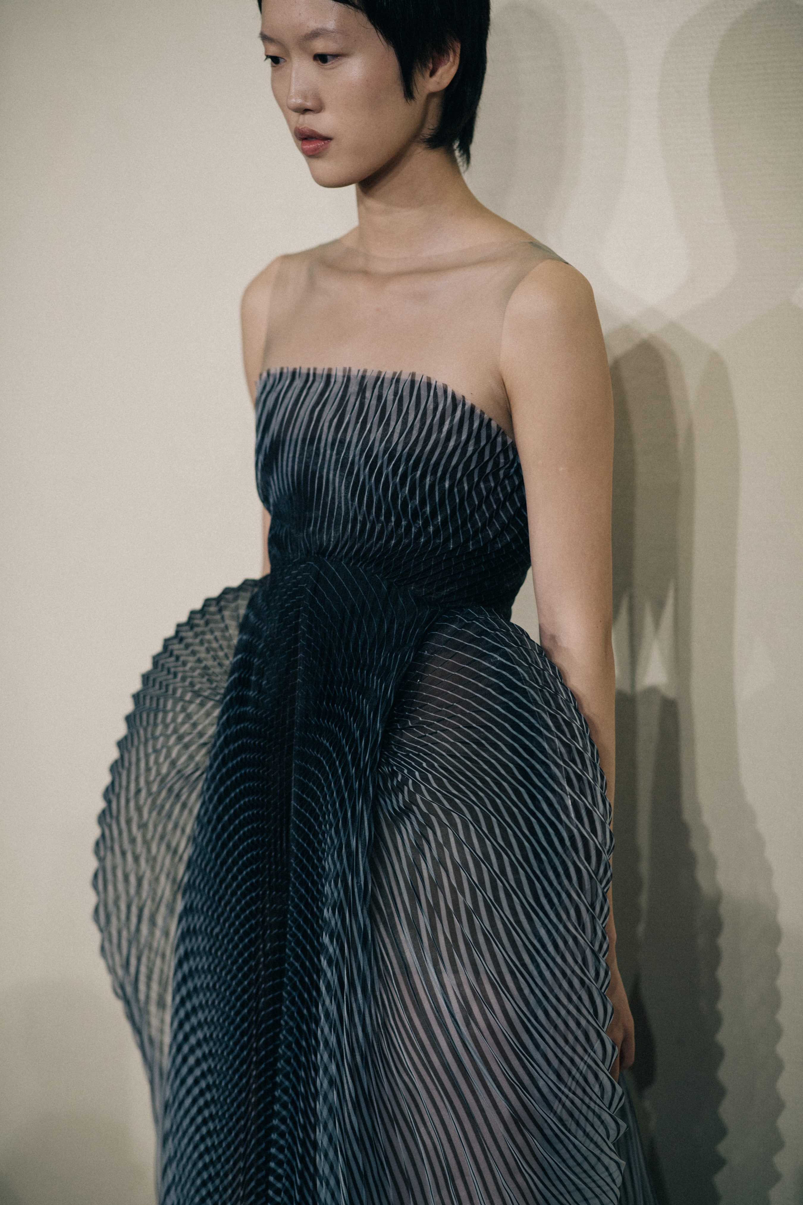 Models wearing beautiful sheer dresses